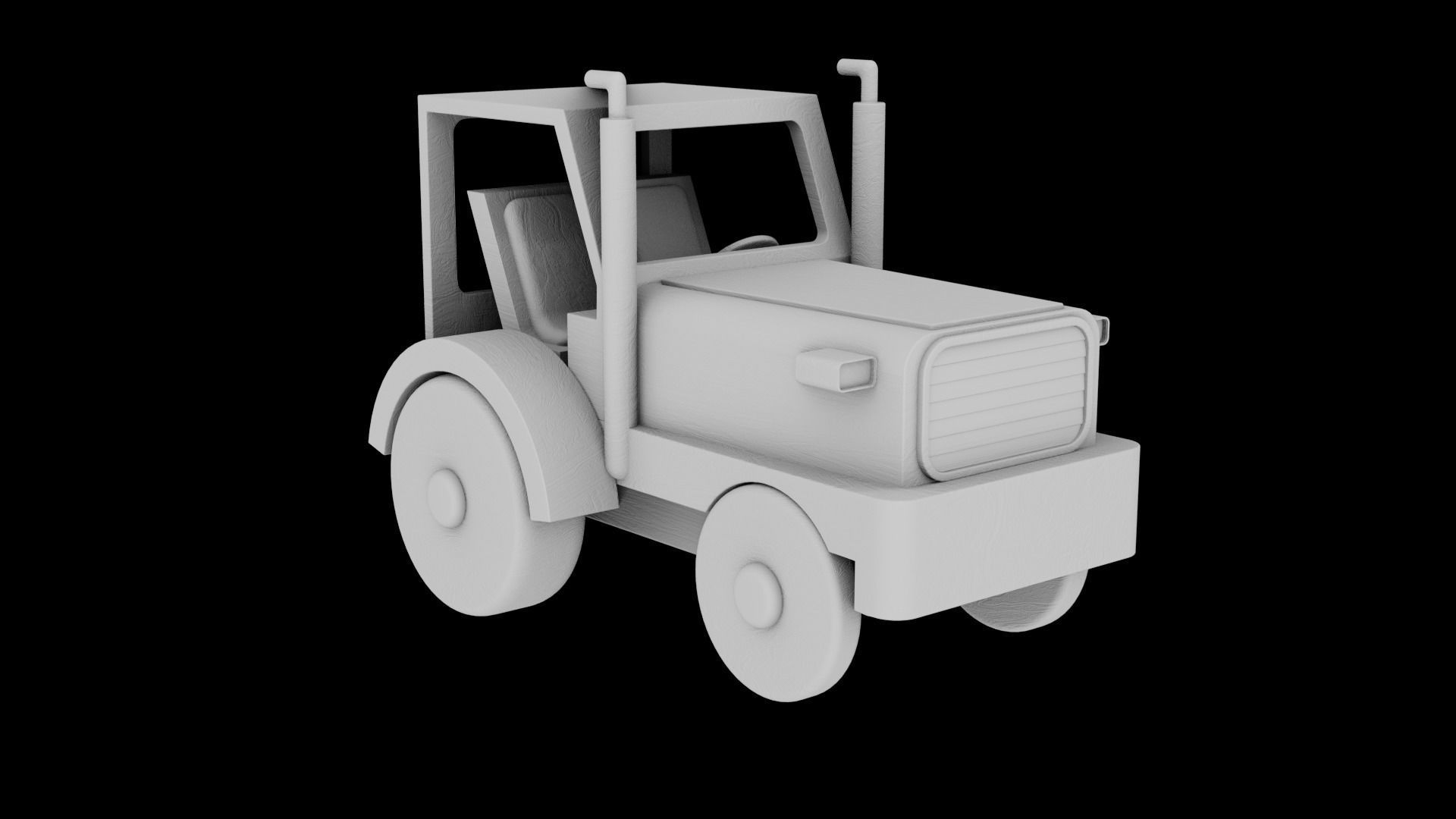 WOODEN TRACTOR TOY - RogueFilmProductions Low-poly 3D model_8