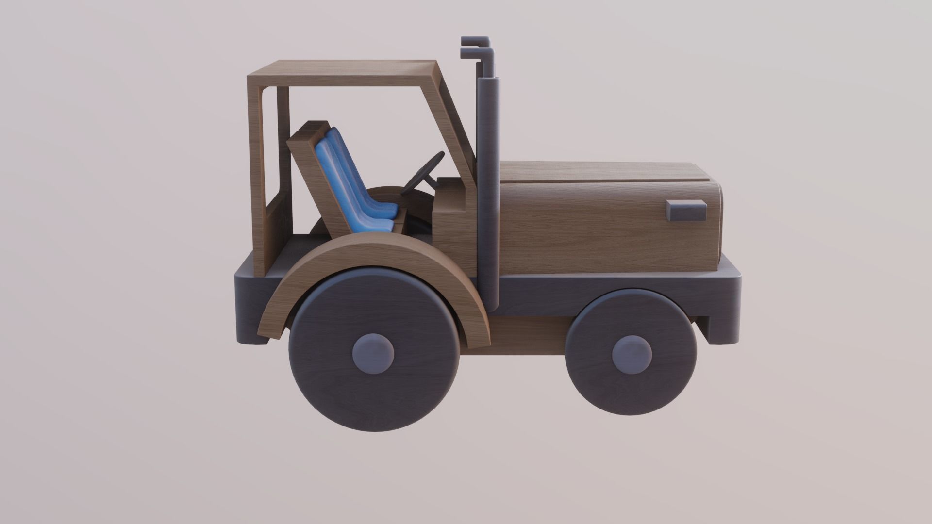 WOODEN TRACTOR TOY - RogueFilmProductions Low-poly 3D model_7