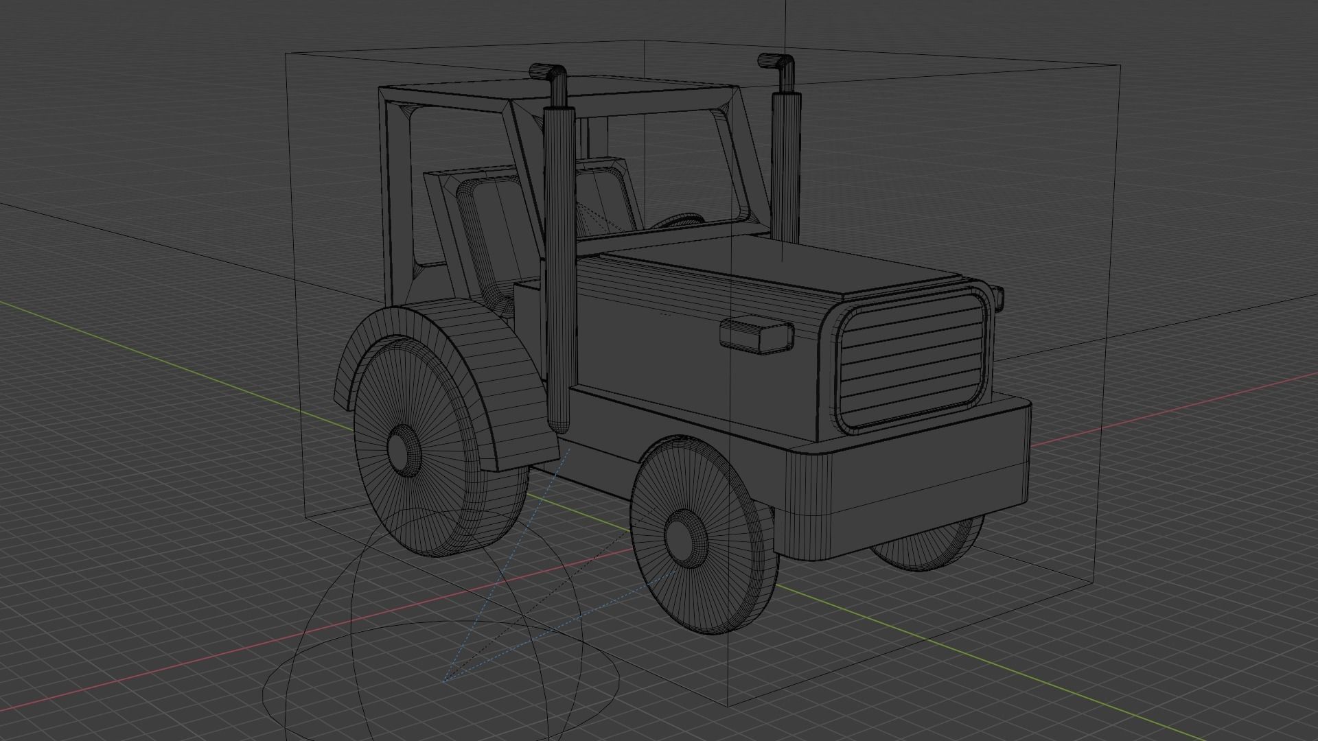 WOODEN TRACTOR TOY - RogueFilmProductions Low-poly 3D model_12