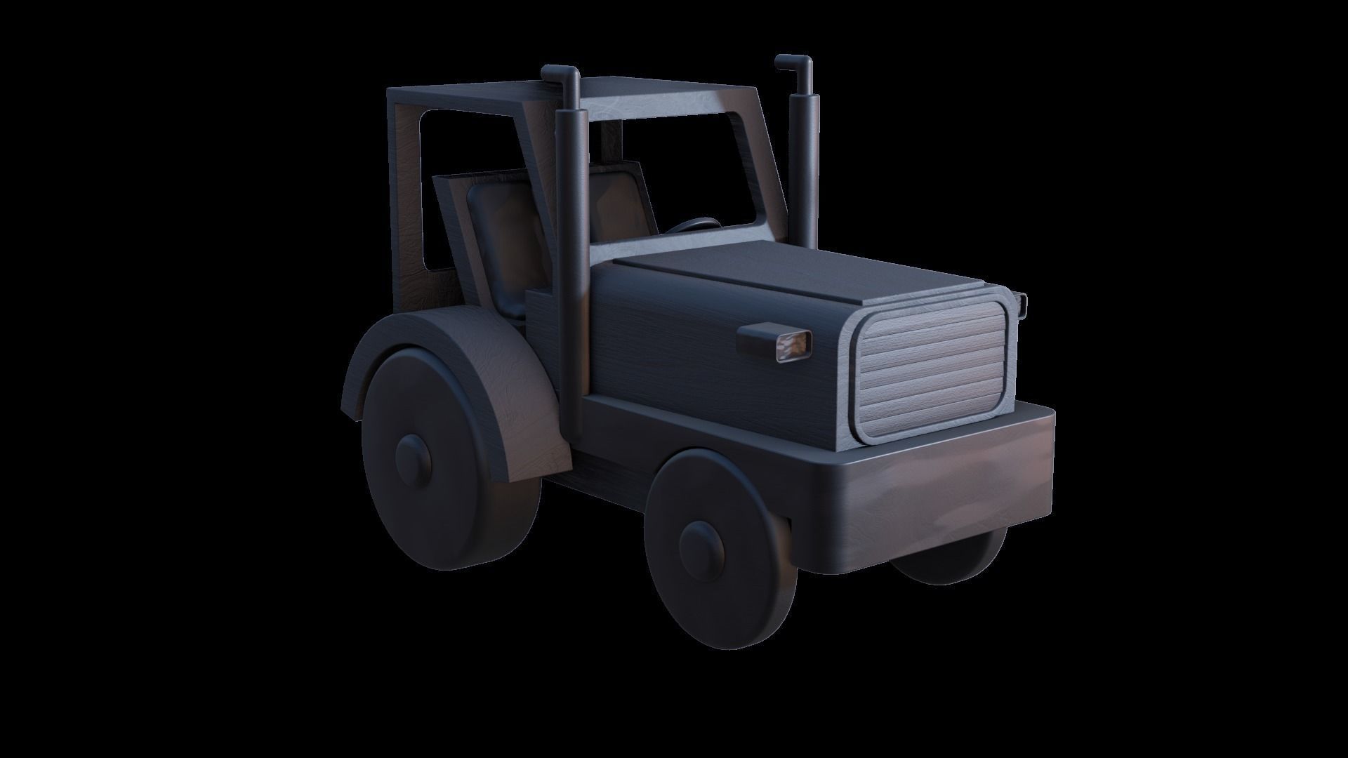 WOODEN TRACTOR TOY - RogueFilmProductions Low-poly 3D model_9
