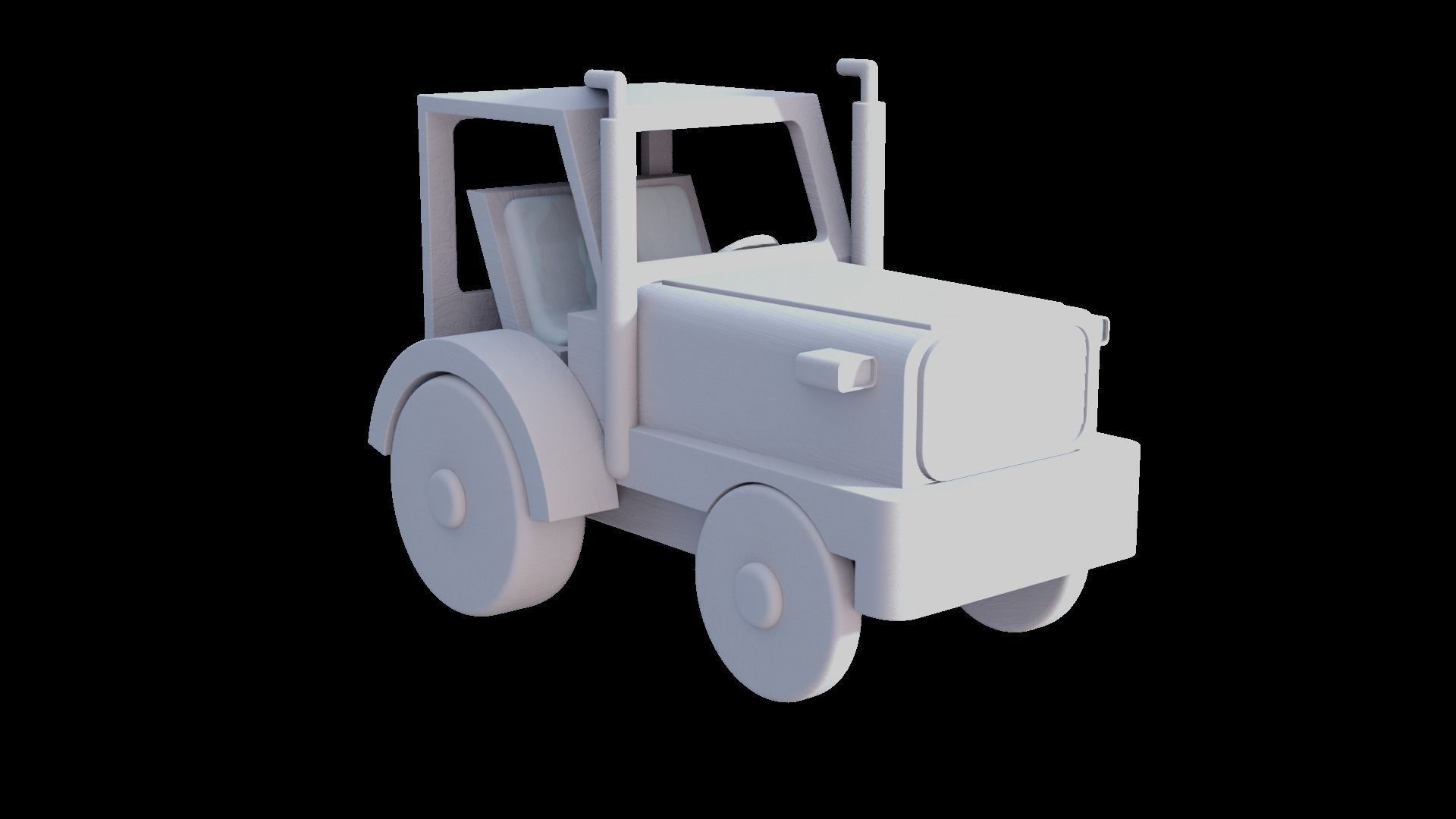 WOODEN TRACTOR TOY - RogueFilmProductions Low-poly 3D model_10