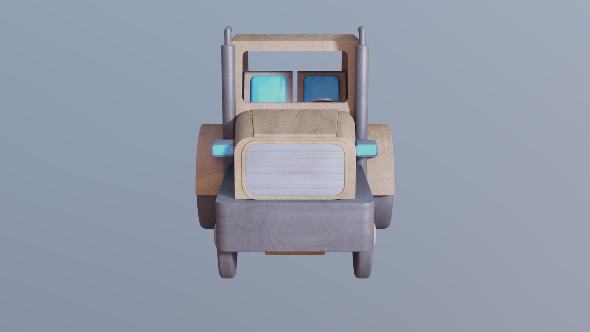 WOODEN TRACTOR TOY - RogueFilmProductions Low-poly 3D model_1