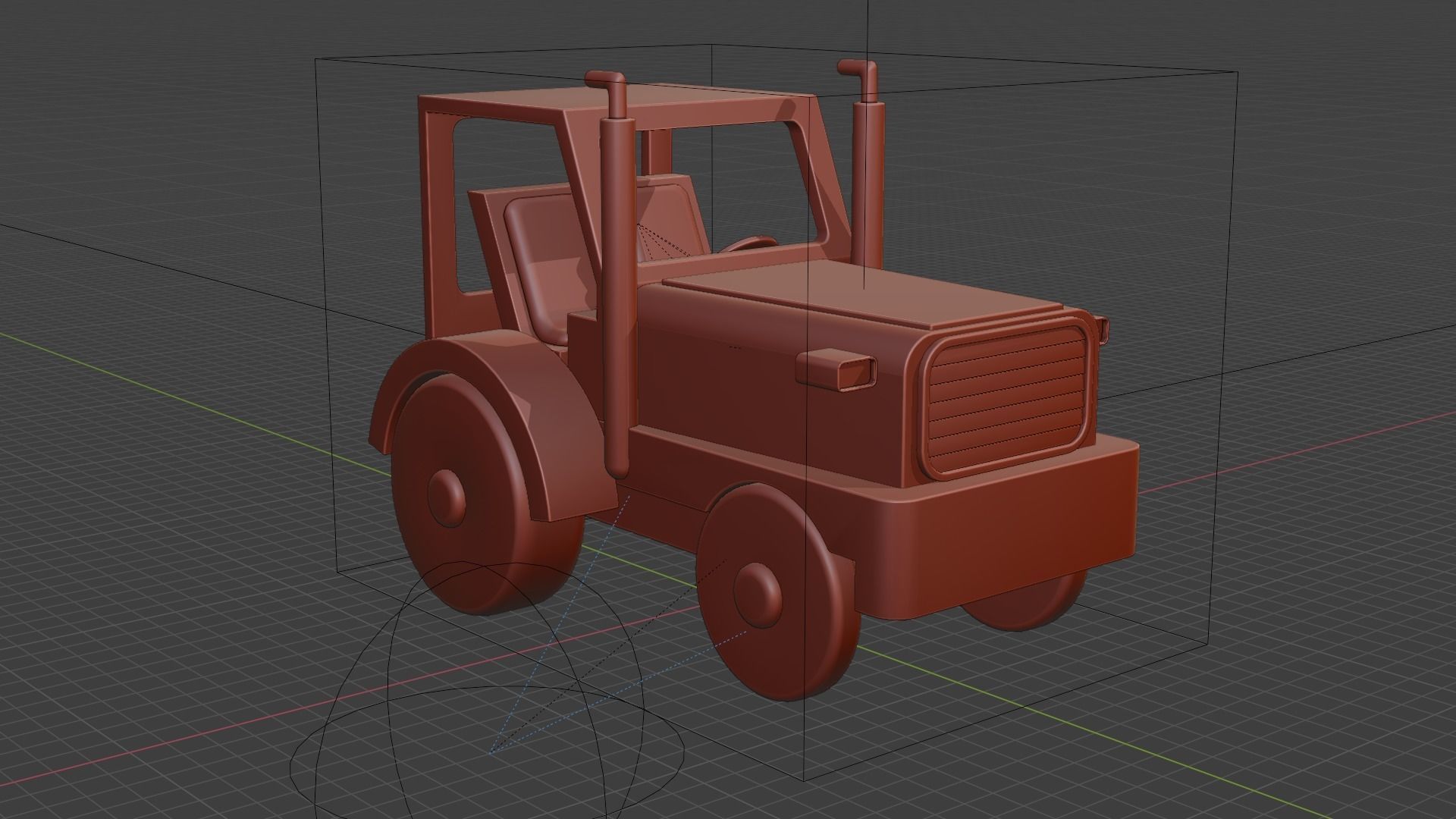 WOODEN TRACTOR TOY - RogueFilmProductions Low-poly 3D model_11