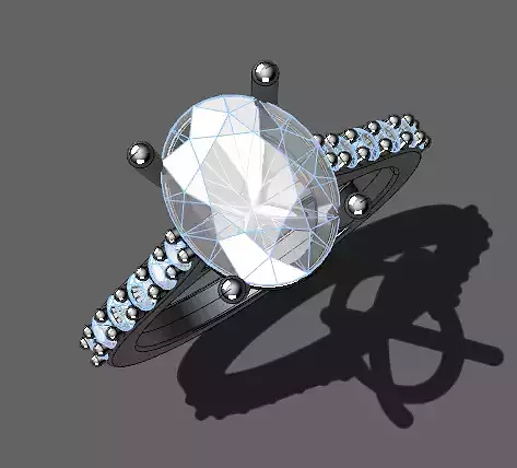 Bespoke oval engagement ring