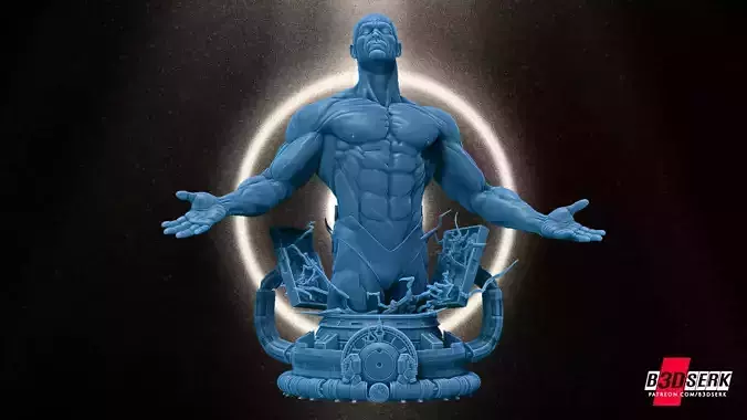 B3DSERK Dr Manhattan Bust Tested for 3D printing