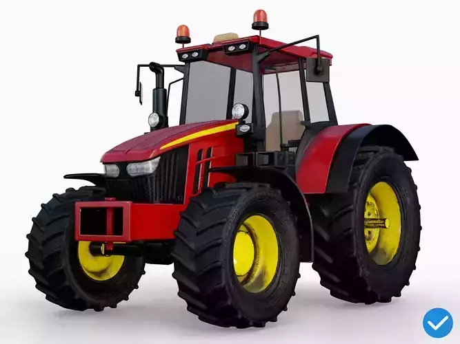 Modern Heavy Agriculture Tractor Red PBR