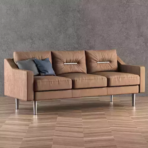 Modern Suede Sofa Brown