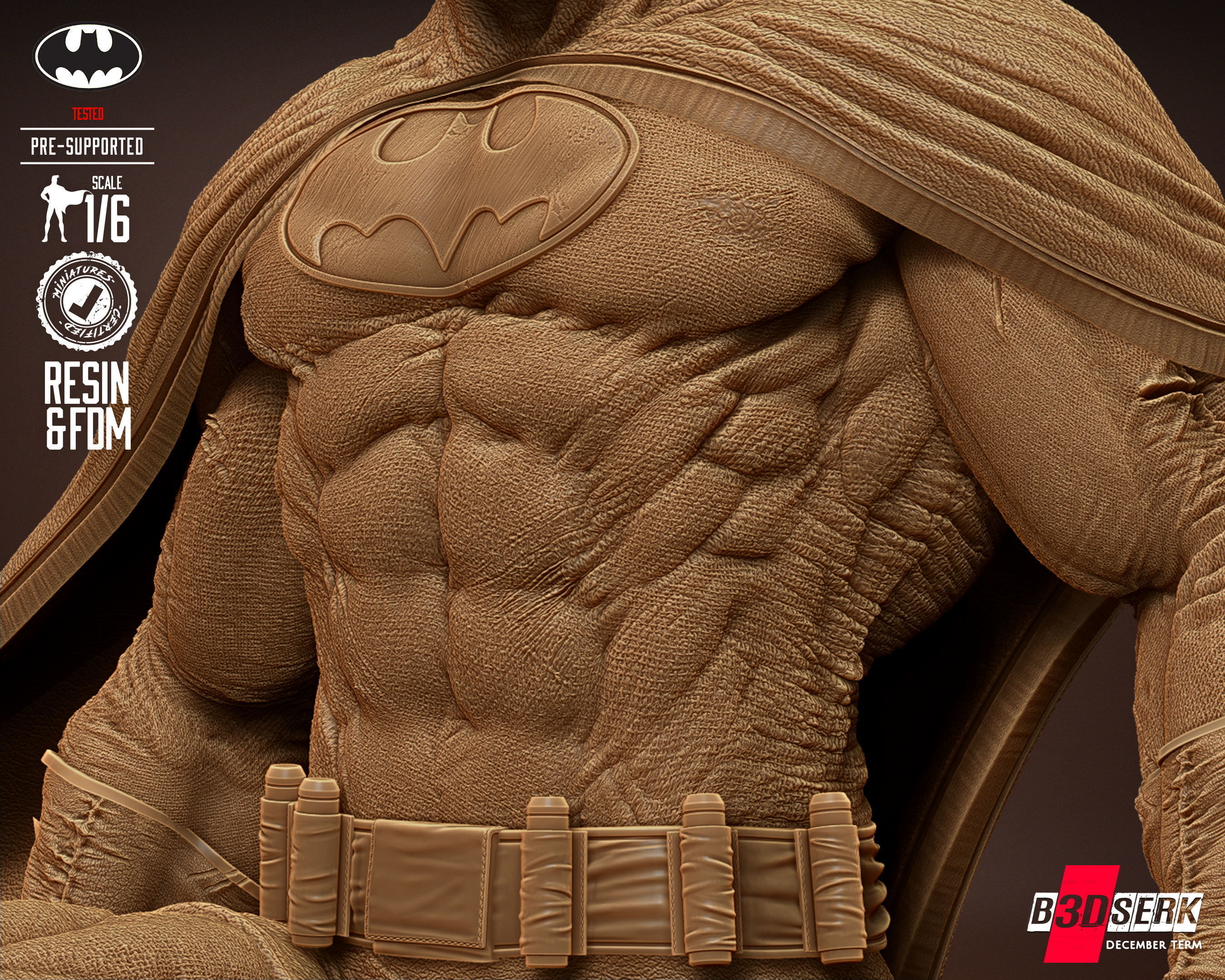 B3DSERK Batman Sculpture Tested for 3D printing 3D print model_21