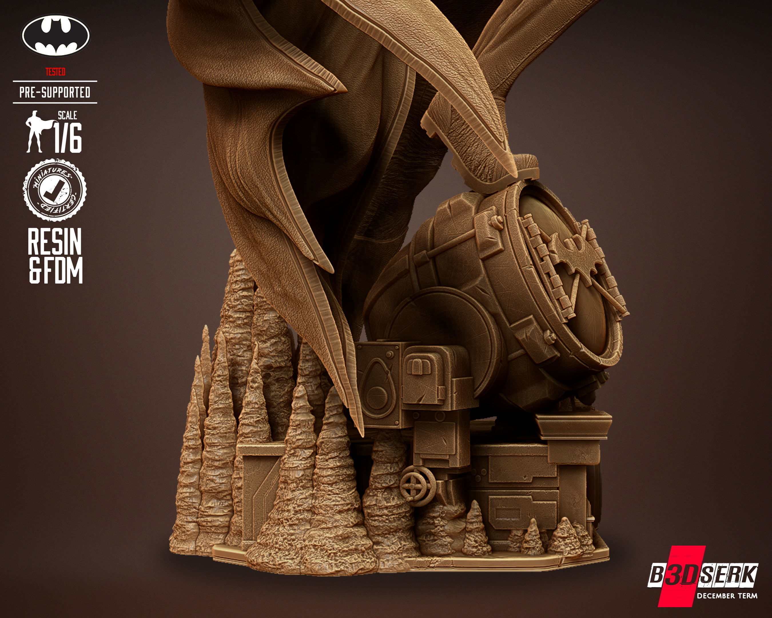 B3DSERK Batman Sculpture Tested for 3D printing 3D print model_44