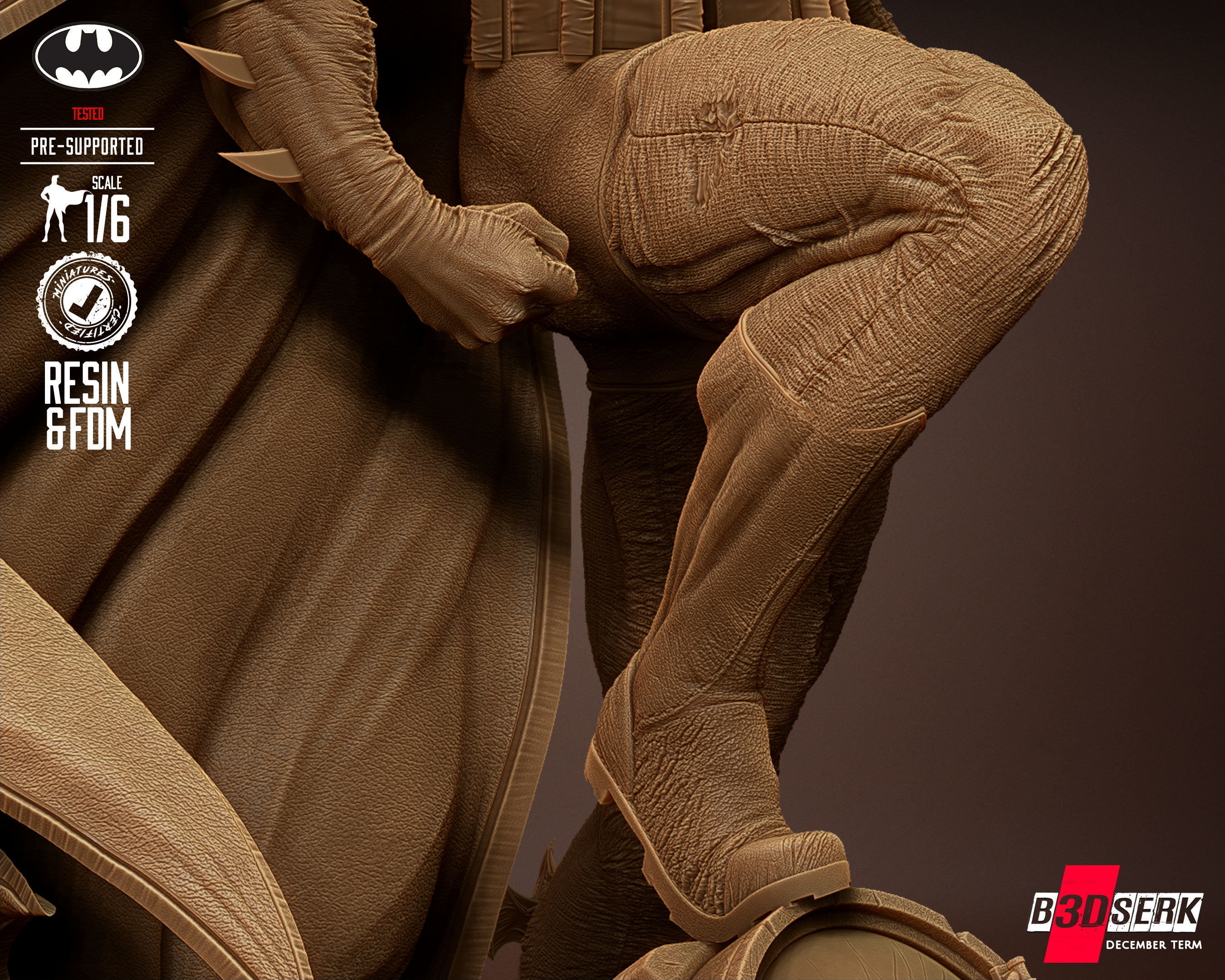 B3DSERK Batman Sculpture Tested for 3D printing 3D print model_86