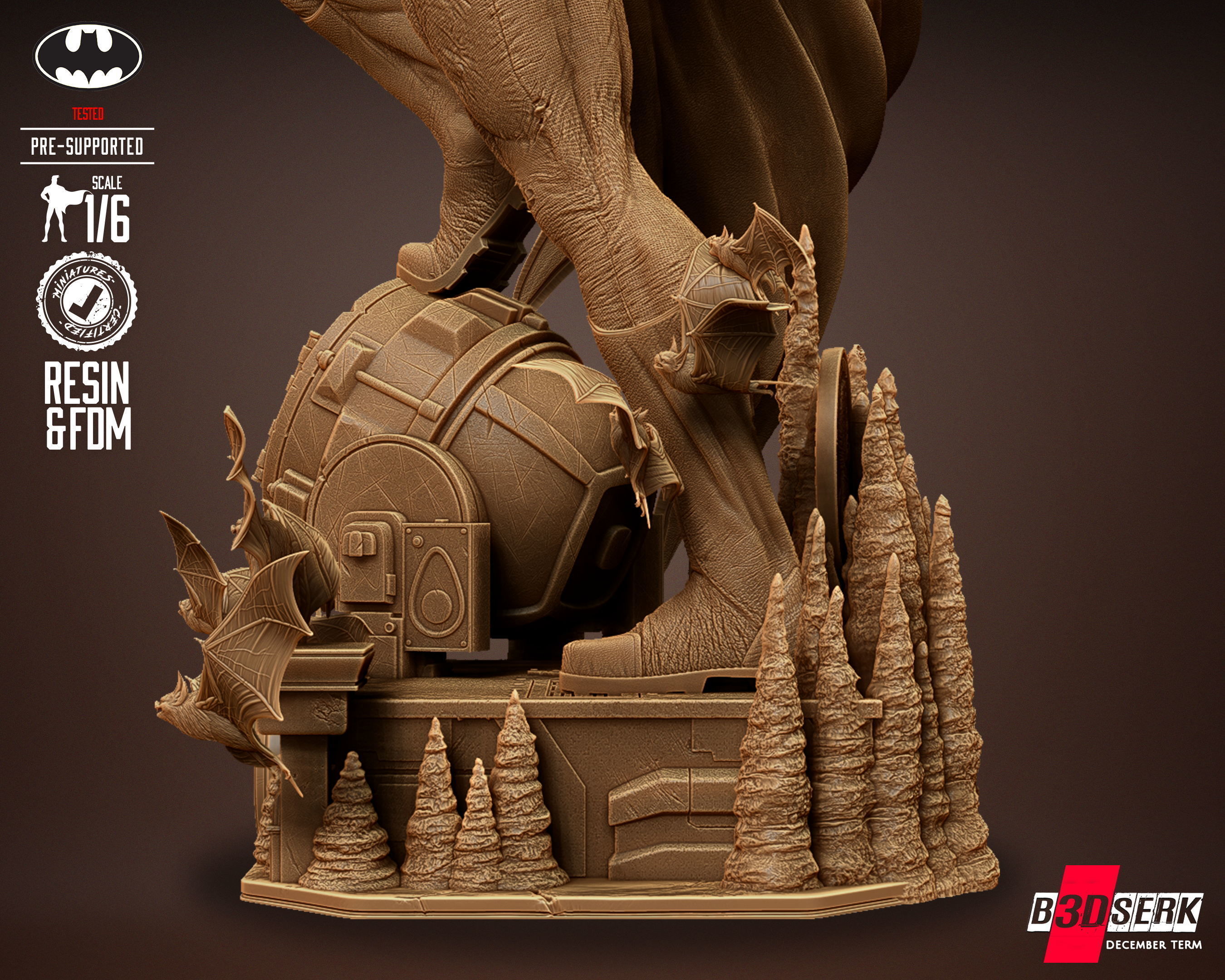 B3DSERK Batman Sculpture Tested for 3D printing 3D print model_43