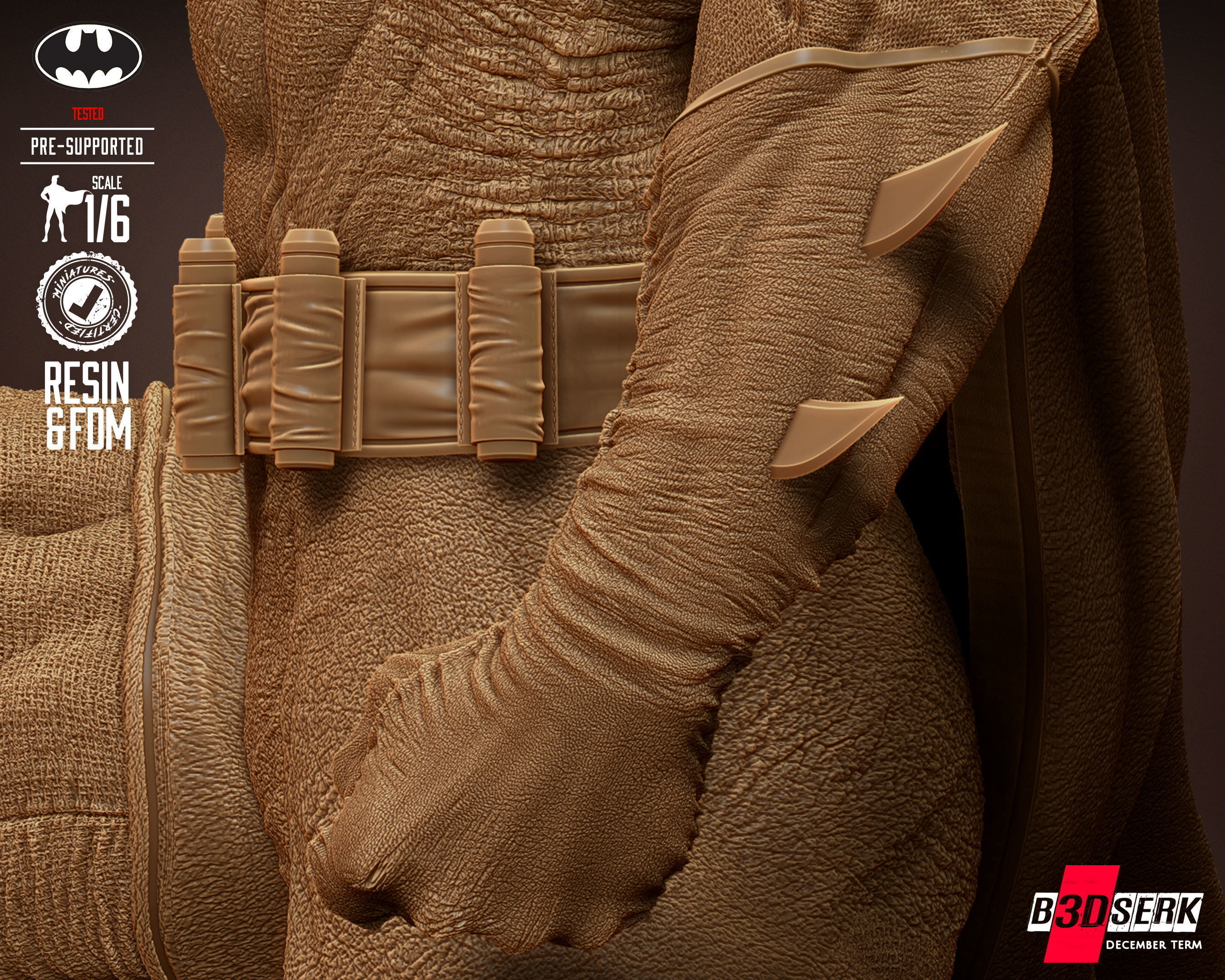 B3DSERK Batman Sculpture Tested for 3D printing 3D print model_28