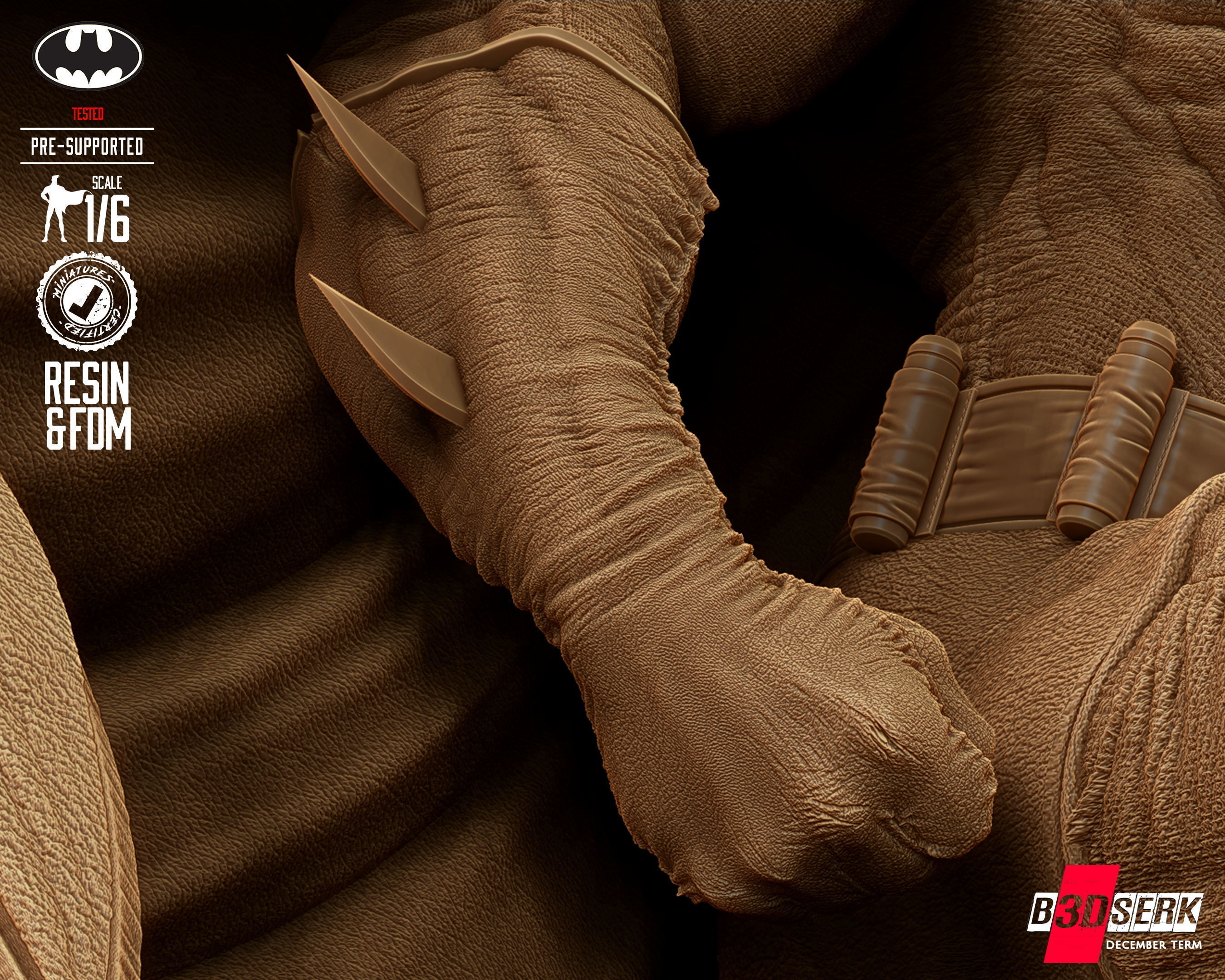 B3DSERK Batman Sculpture Tested for 3D printing 3D print model_90