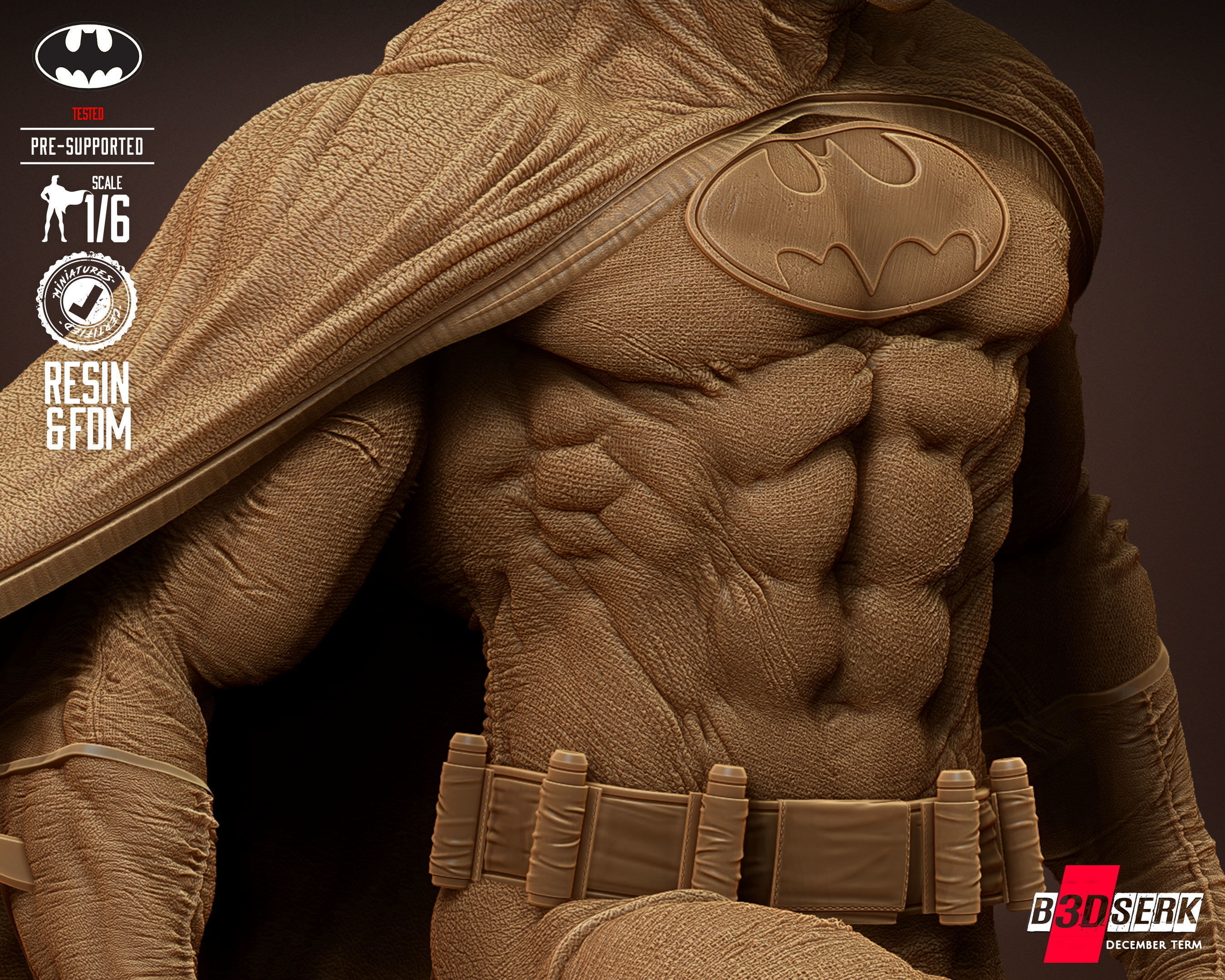 B3DSERK Batman Sculpture Tested for 3D printing 3D print model_58