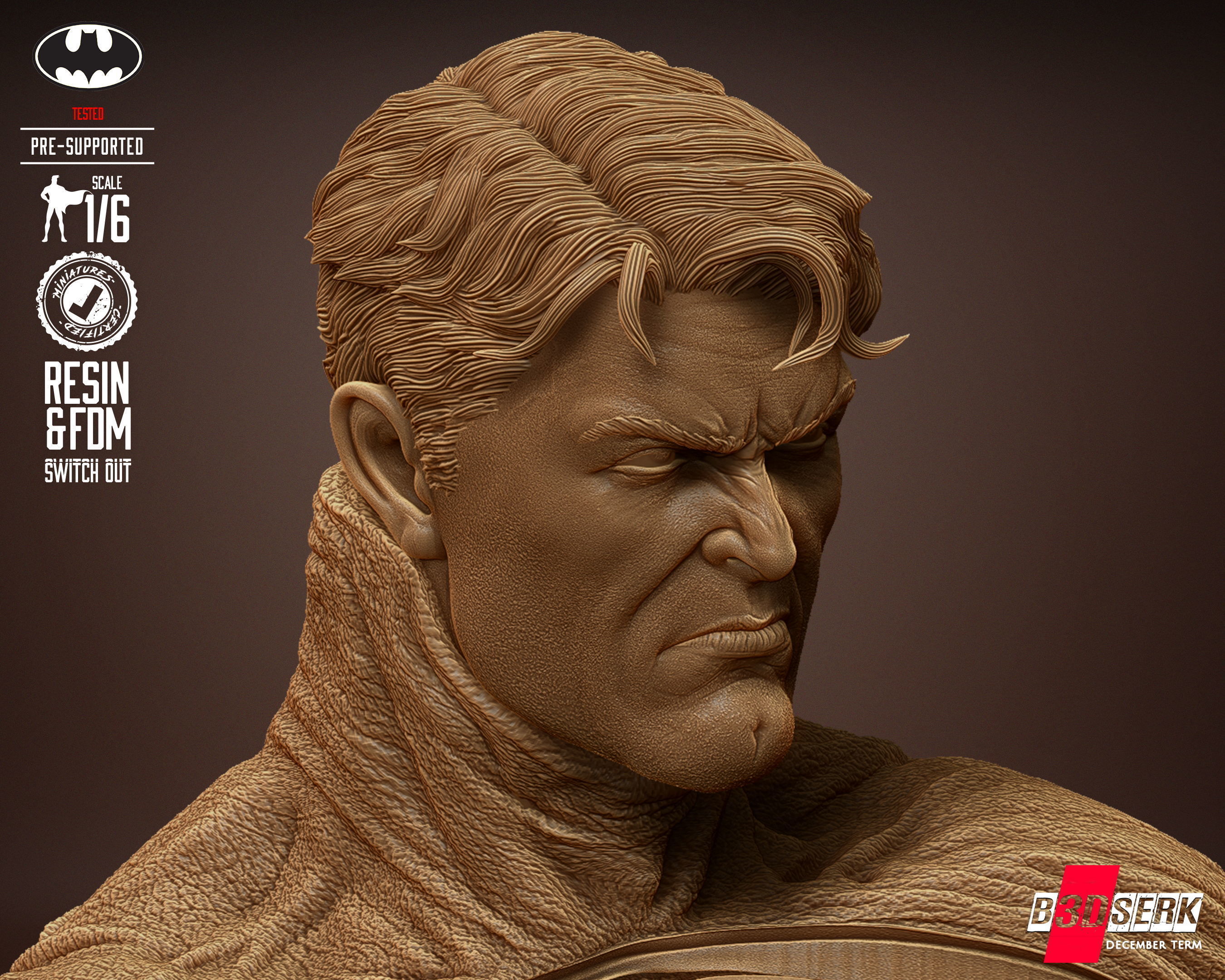 B3DSERK Batman Sculpture Tested for 3D printing 3D print model_47