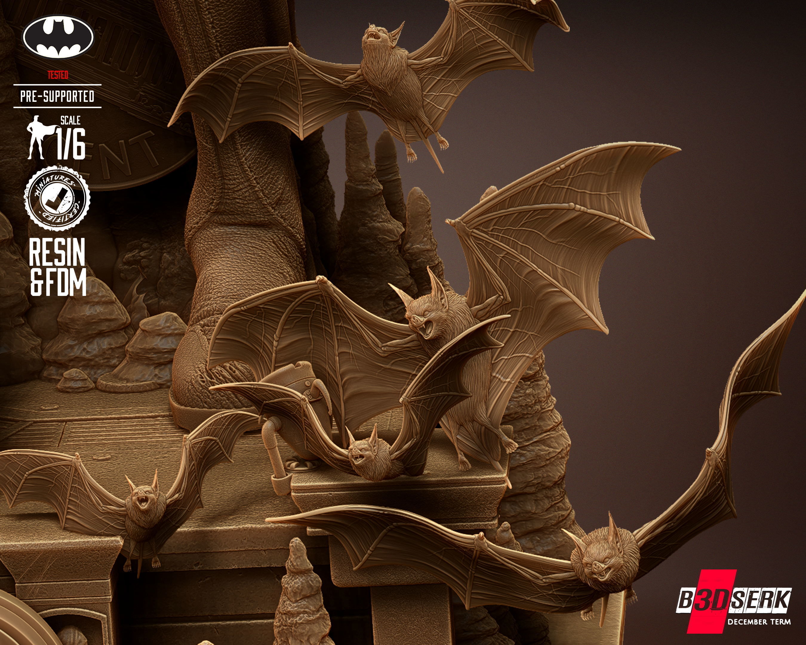 B3DSERK Batman Sculpture Tested for 3D printing 3D print model_61