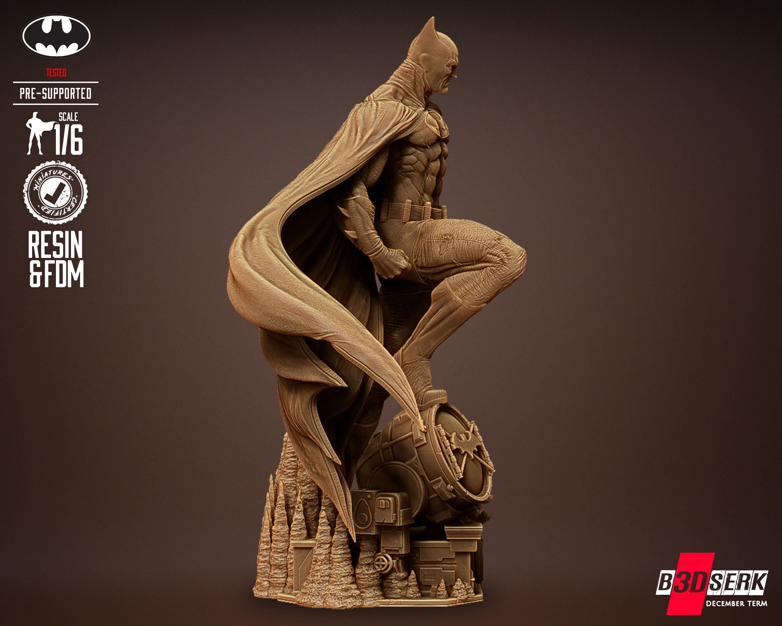 B3DSERK Batman Sculpture Tested for 3D printing 3D print model_67