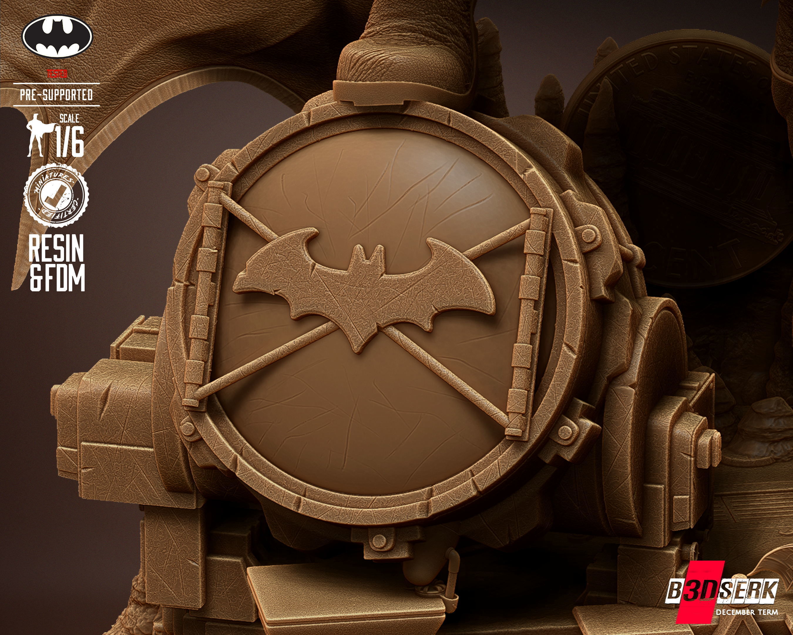 B3DSERK Batman Sculpture Tested for 3D printing 3D print model_23