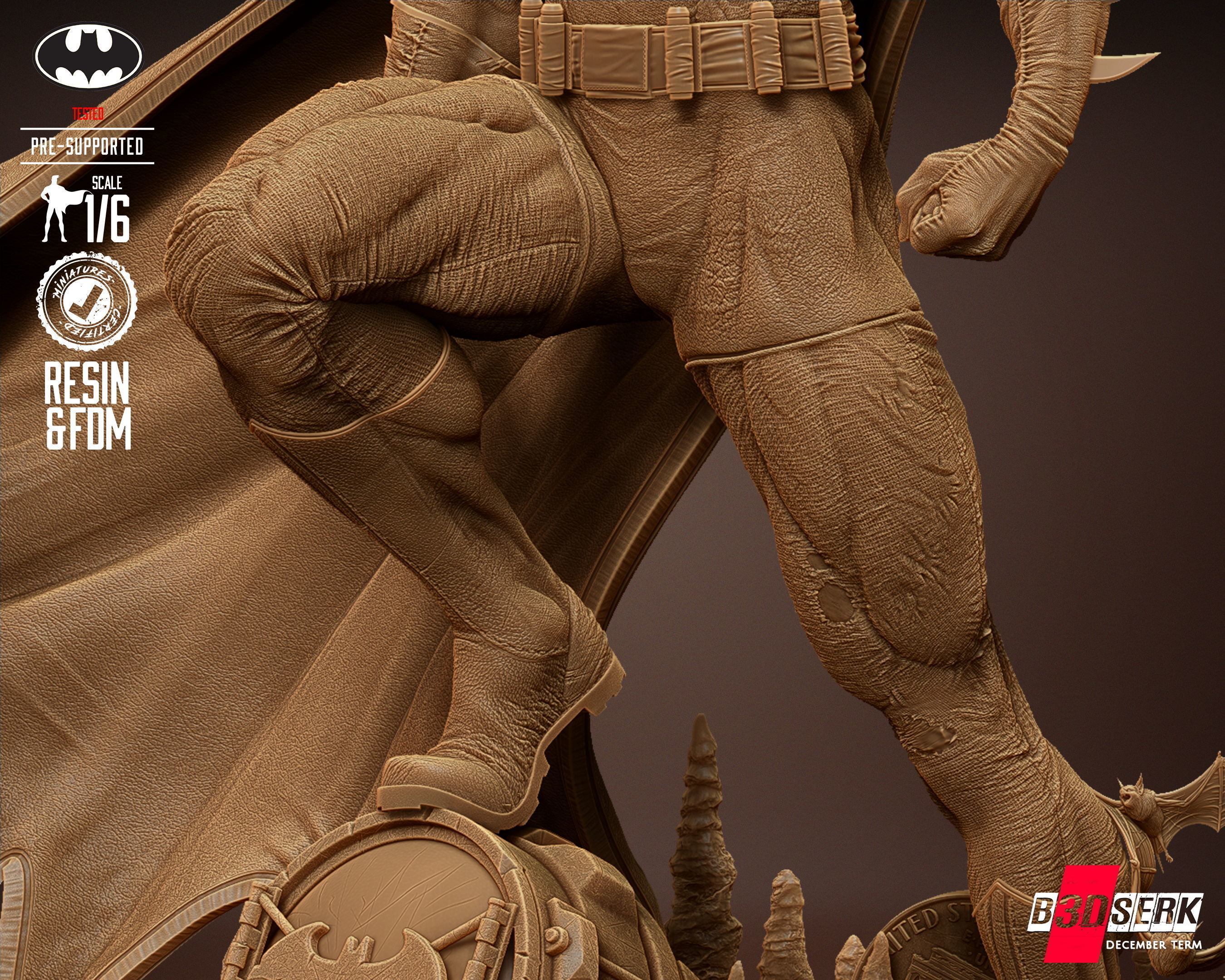 B3DSERK Batman Sculpture Tested for 3D printing 3D print model_84