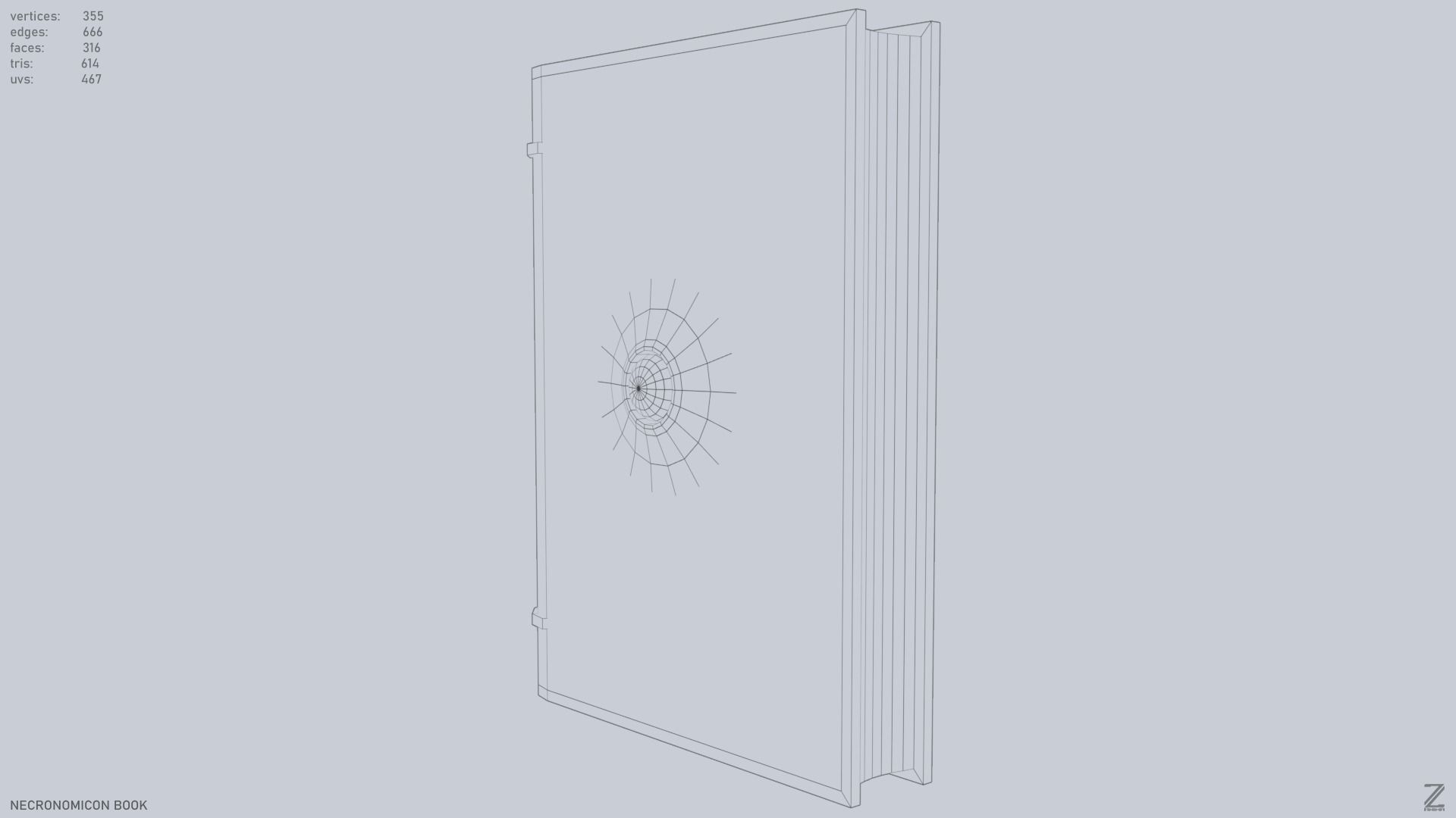 Necronomicon book Low-poly 3D model_9