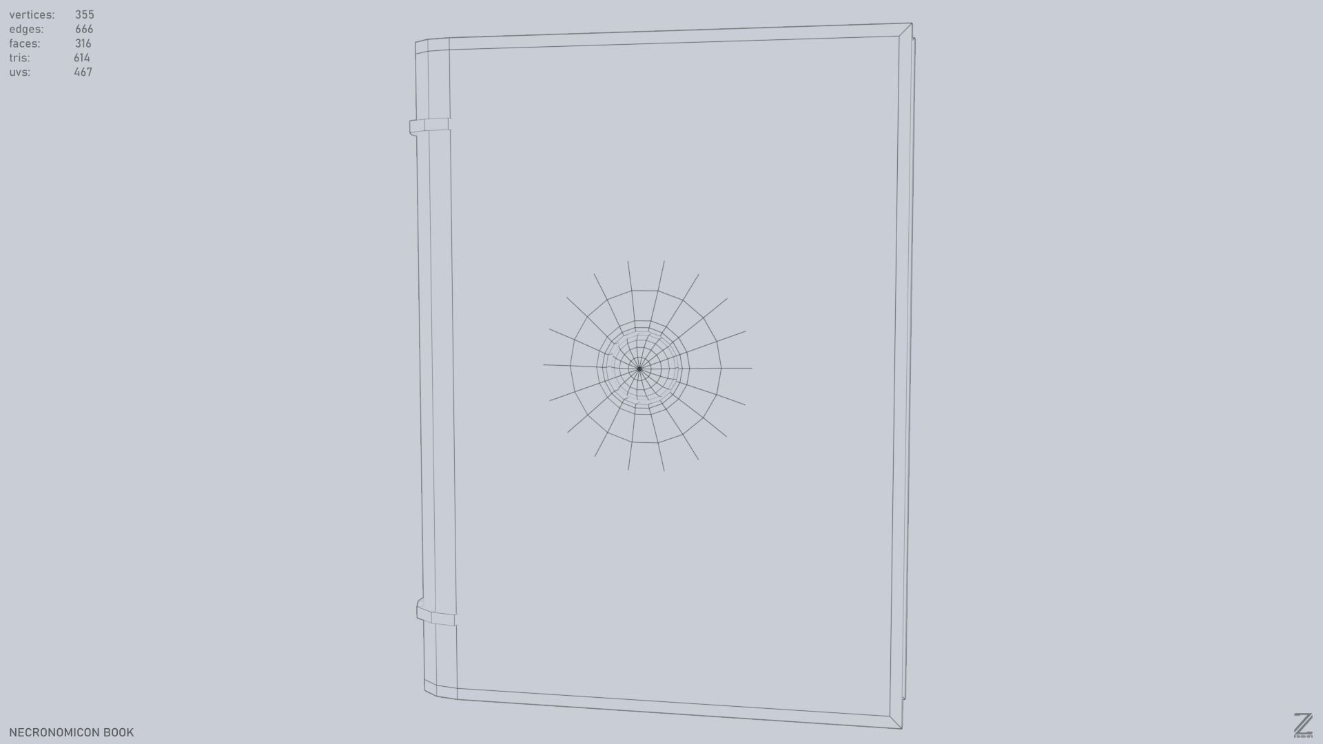 Necronomicon book Low-poly 3D model_8