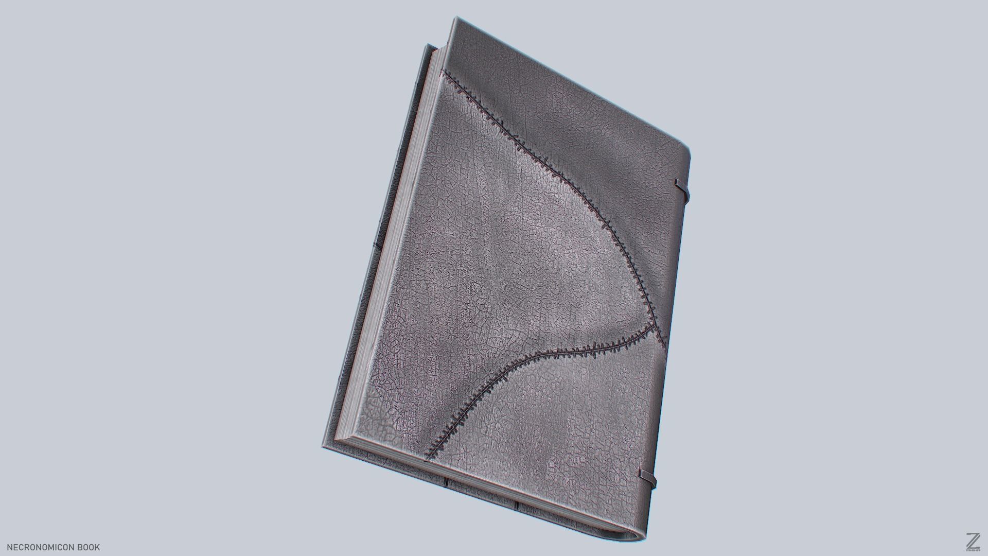 Necronomicon book Low-poly 3D model_7
