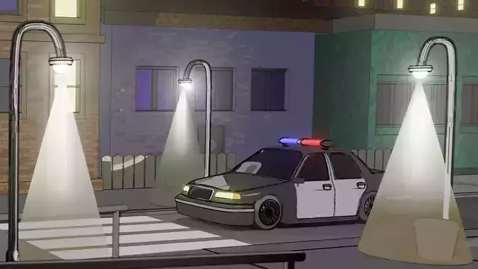 Scene style cartoon 3D model