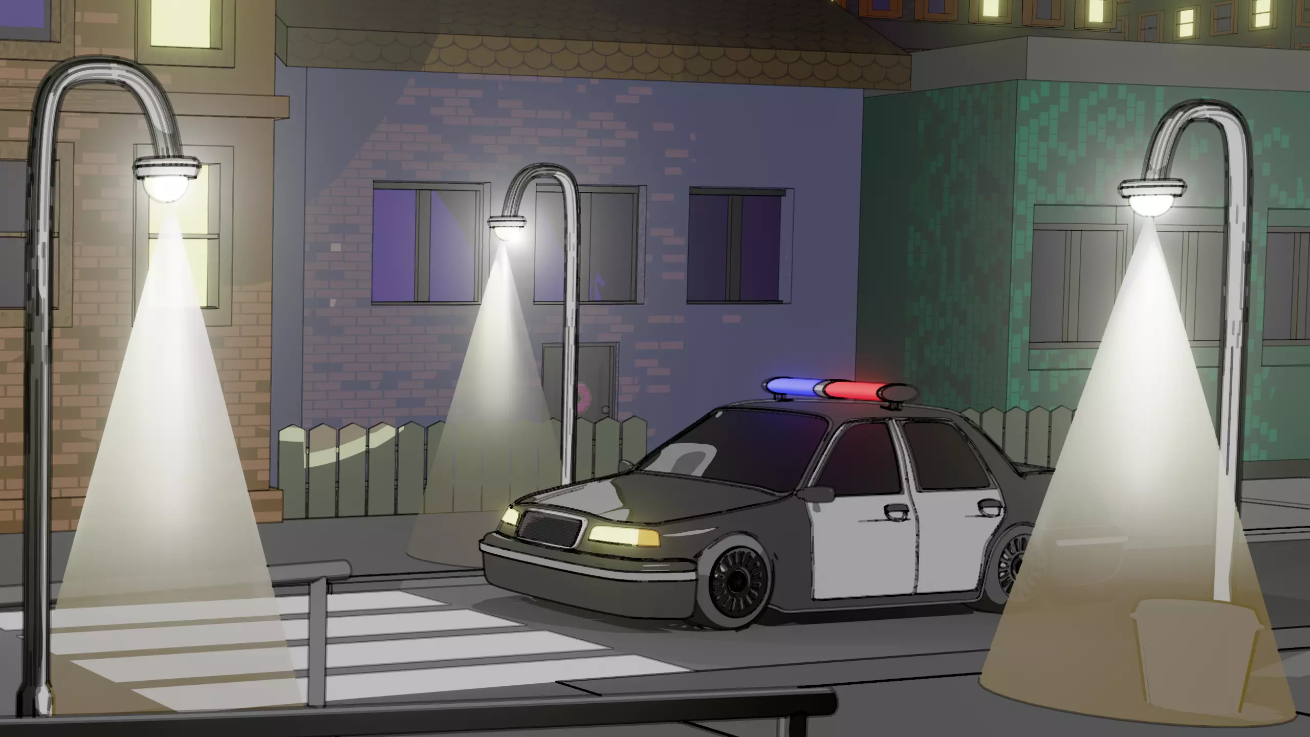 Scene style cartoon 3D model_0