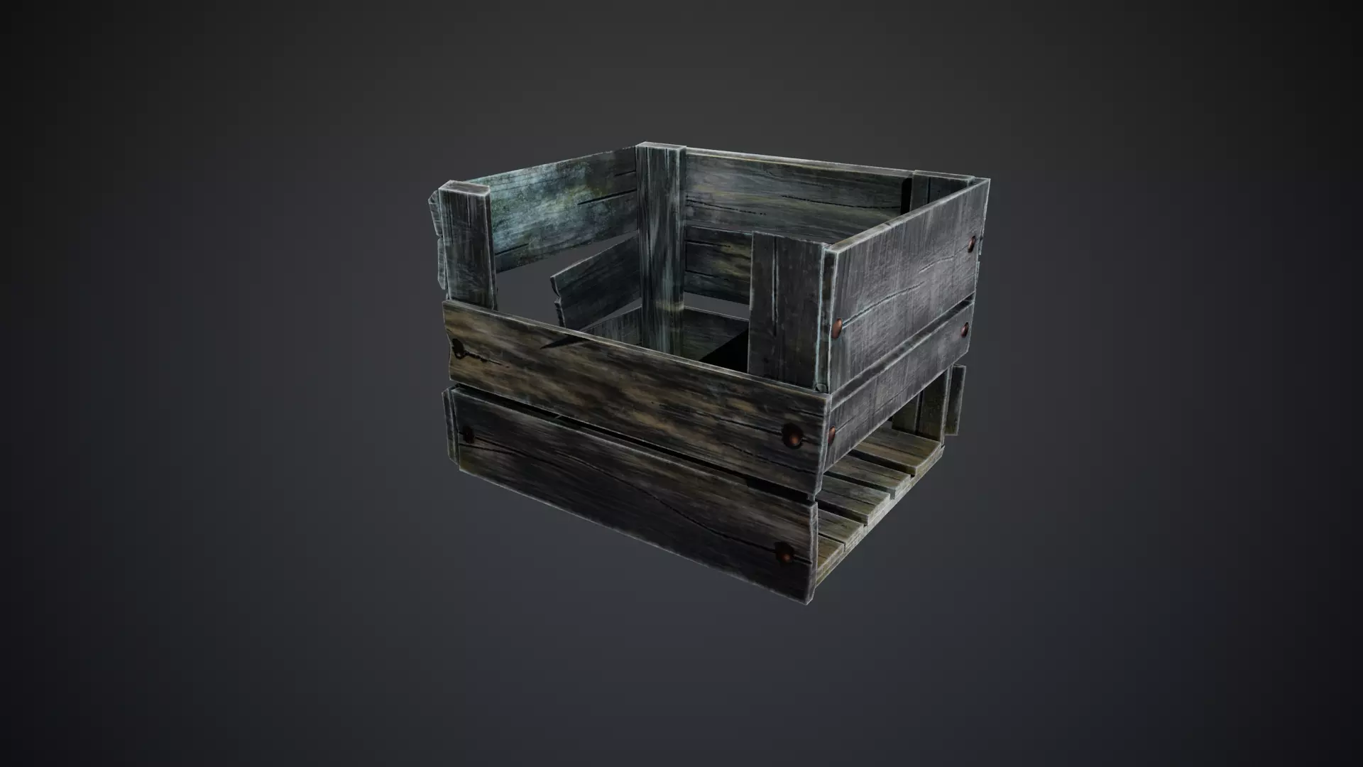 Old box Low-poly 3D model
