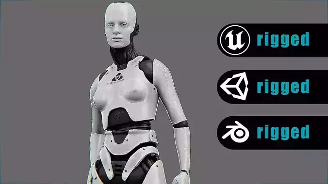 META HUMAN BOT-B Rigged for Unreal Engine - Unity - MIXAMO  3D model