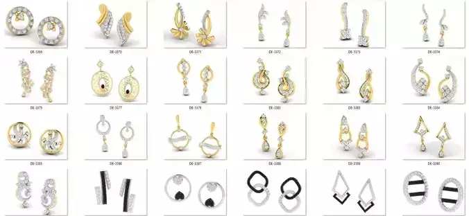 collection 50 plus beautiful earing 3dm