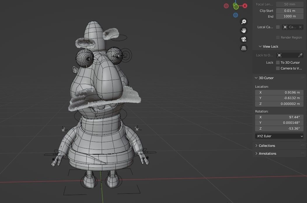 Man cartoon character for animation in blender Low-poly 3D model_5