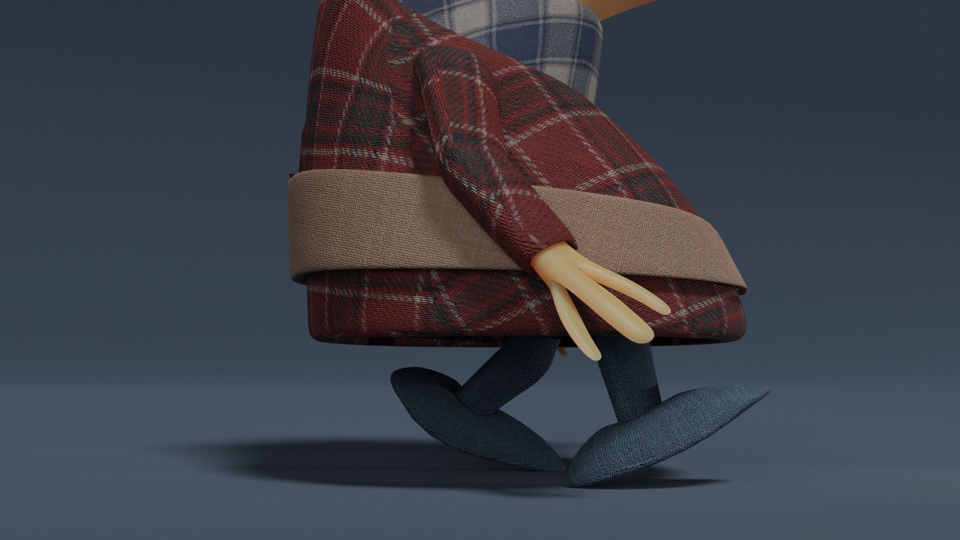 Man cartoon character for animation in blender Low-poly 3D model_4