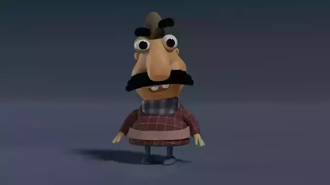 Man cartoon character for animation in blender