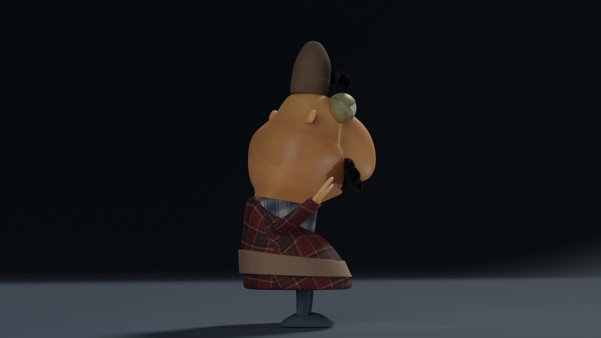 Man cartoon character for animation in blender Low-poly 3D model_6