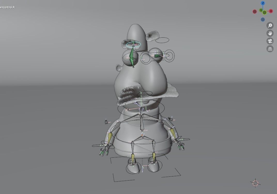 Man cartoon character for animation in blender Low-poly 3D model_2