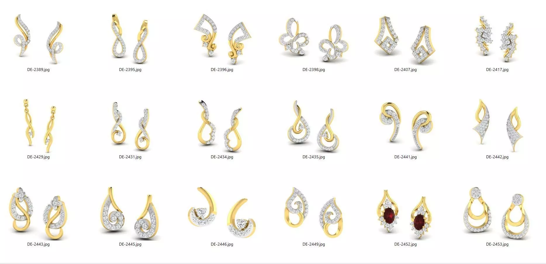 collection 50 plus earing printable models 3D print model_0