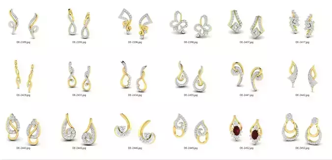 collection 50 plus earing printable models 3D print model