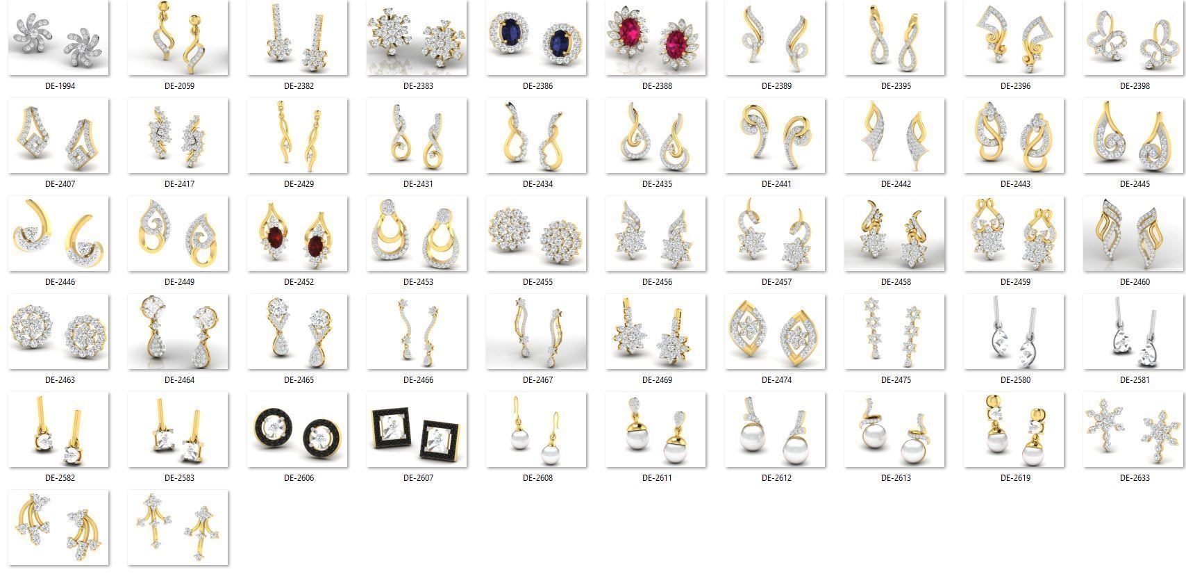 collection 50 plus earing printable models 3D print model_53