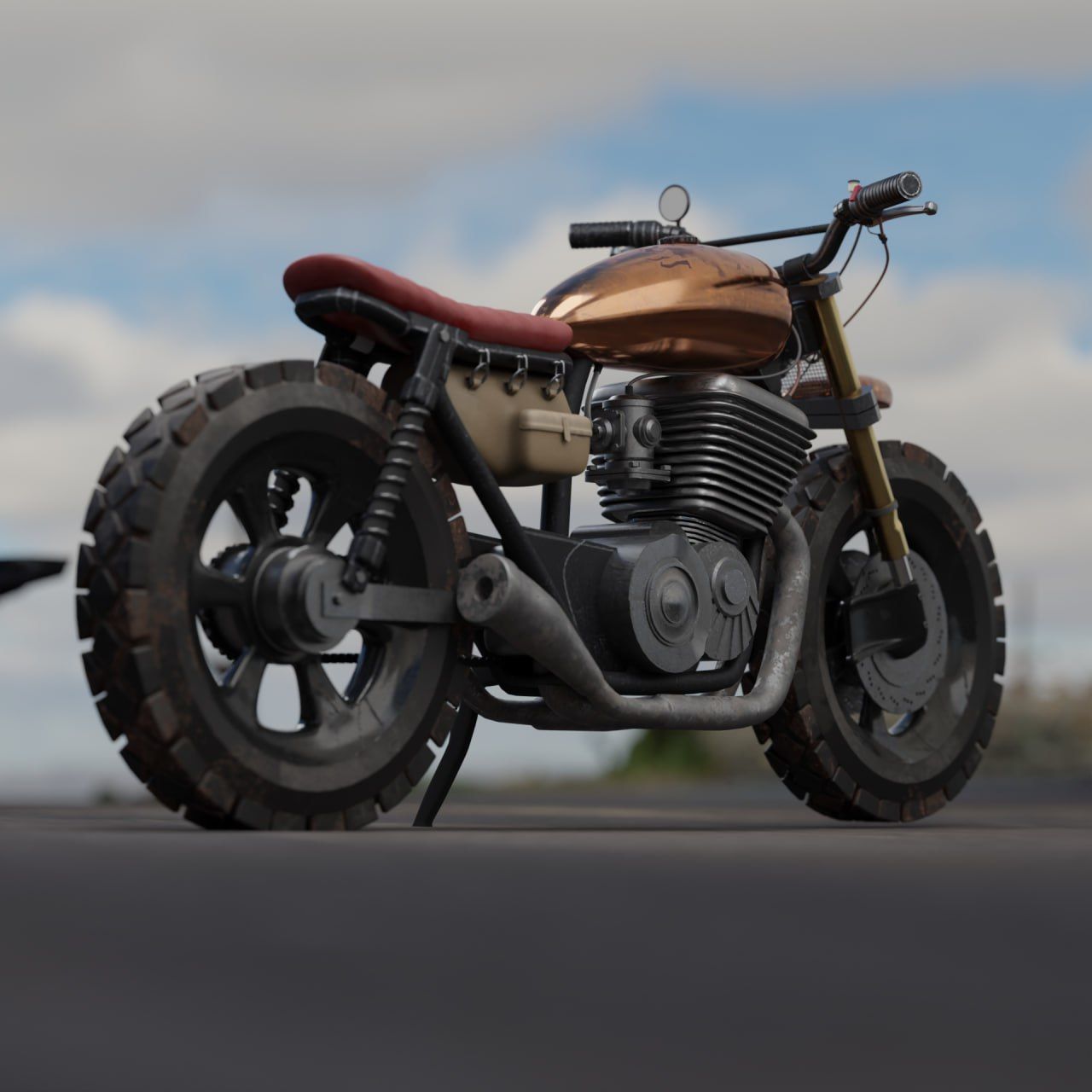 Daryl Dixons motorcycle from The Walking Dead Free 3D model_1
