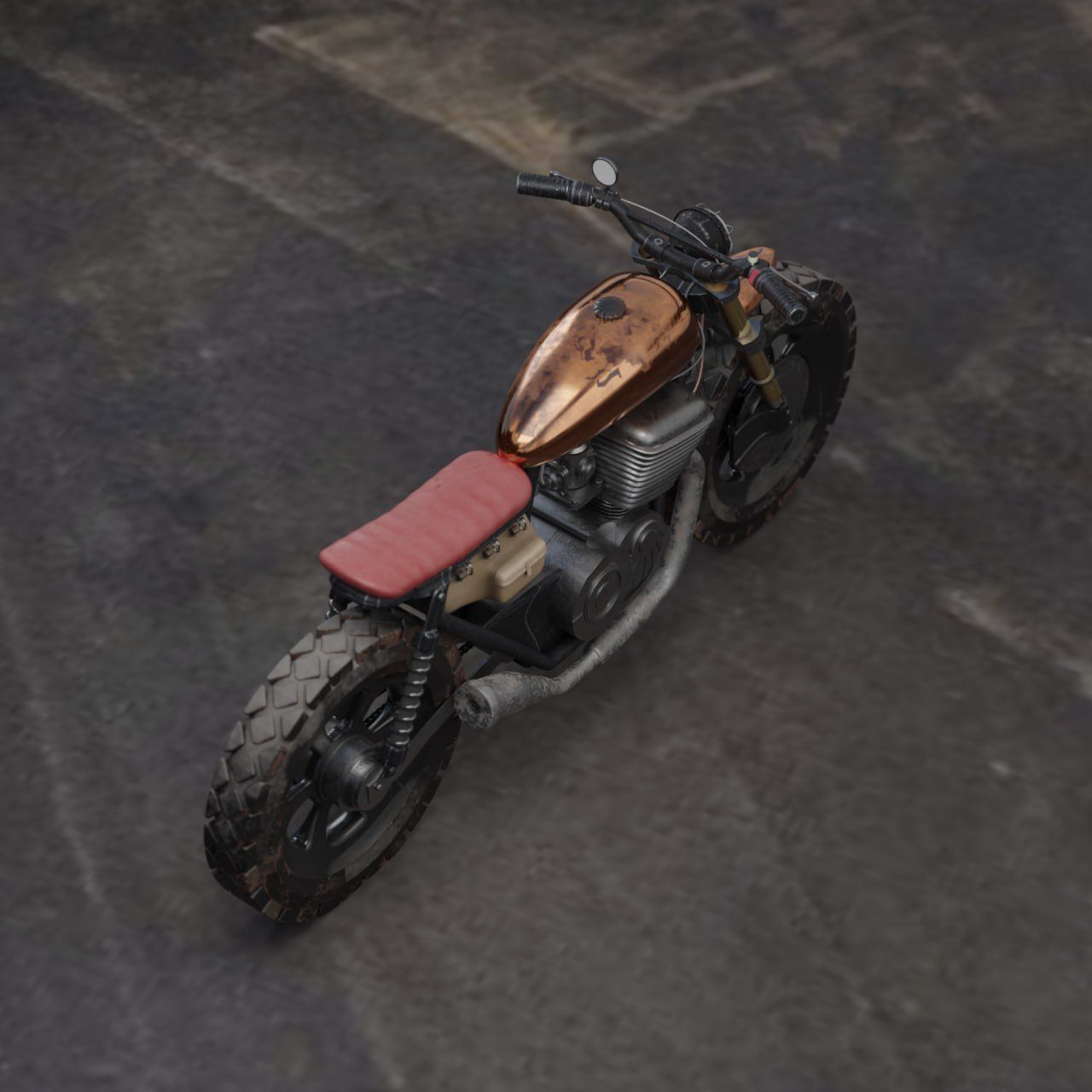 Daryl Dixons motorcycle from The Walking Dead Free 3D model_2
