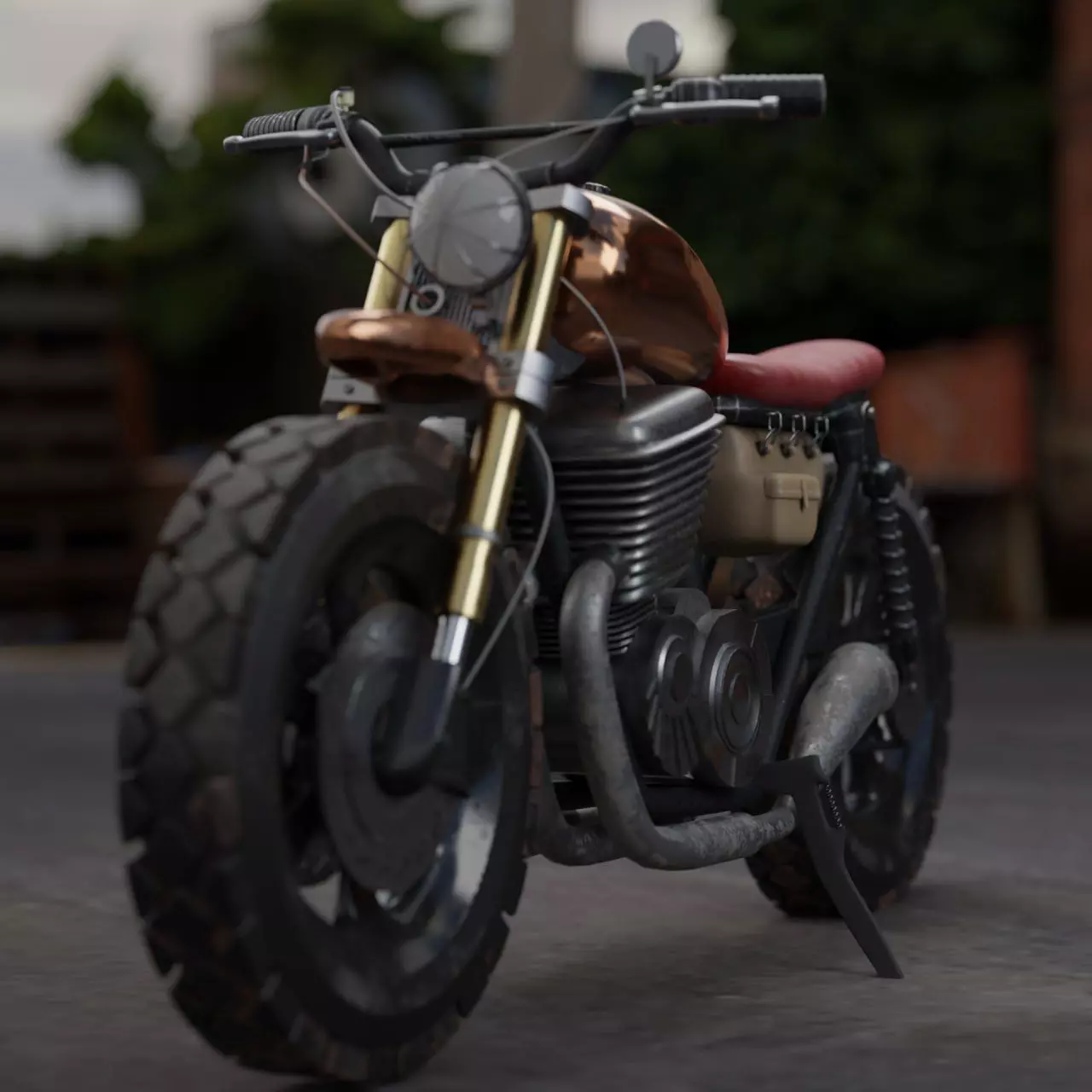 Daryl Dixons motorcycle from The Walking Dead Free 3D model_0