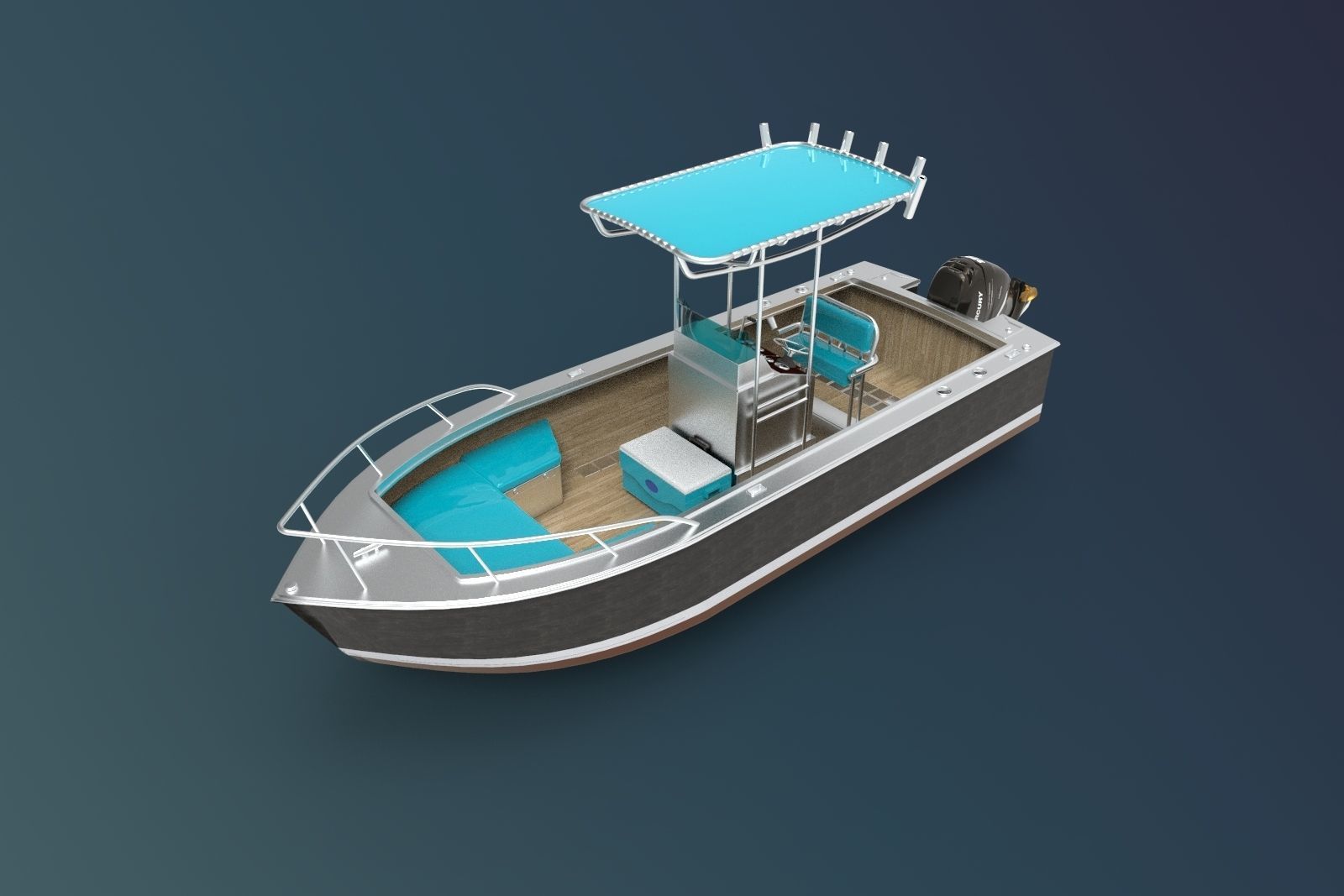 Boat luxury 2 3D model_1