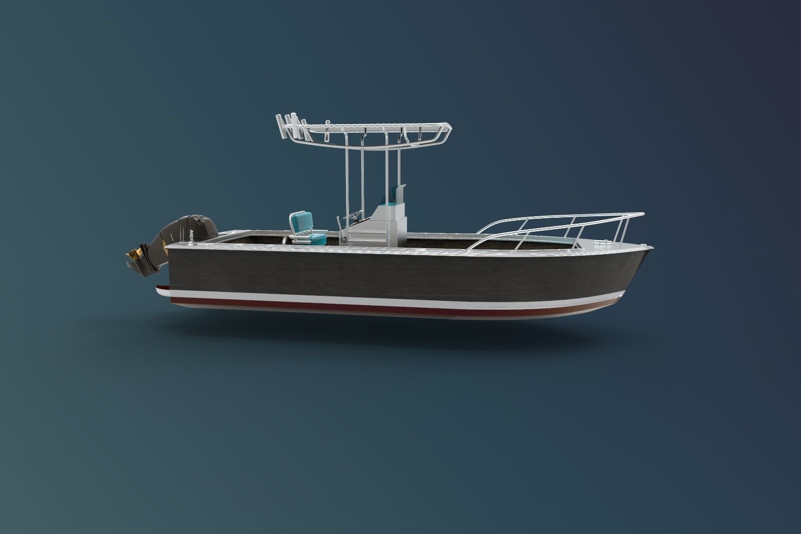 Boat luxury 2 3D model_3