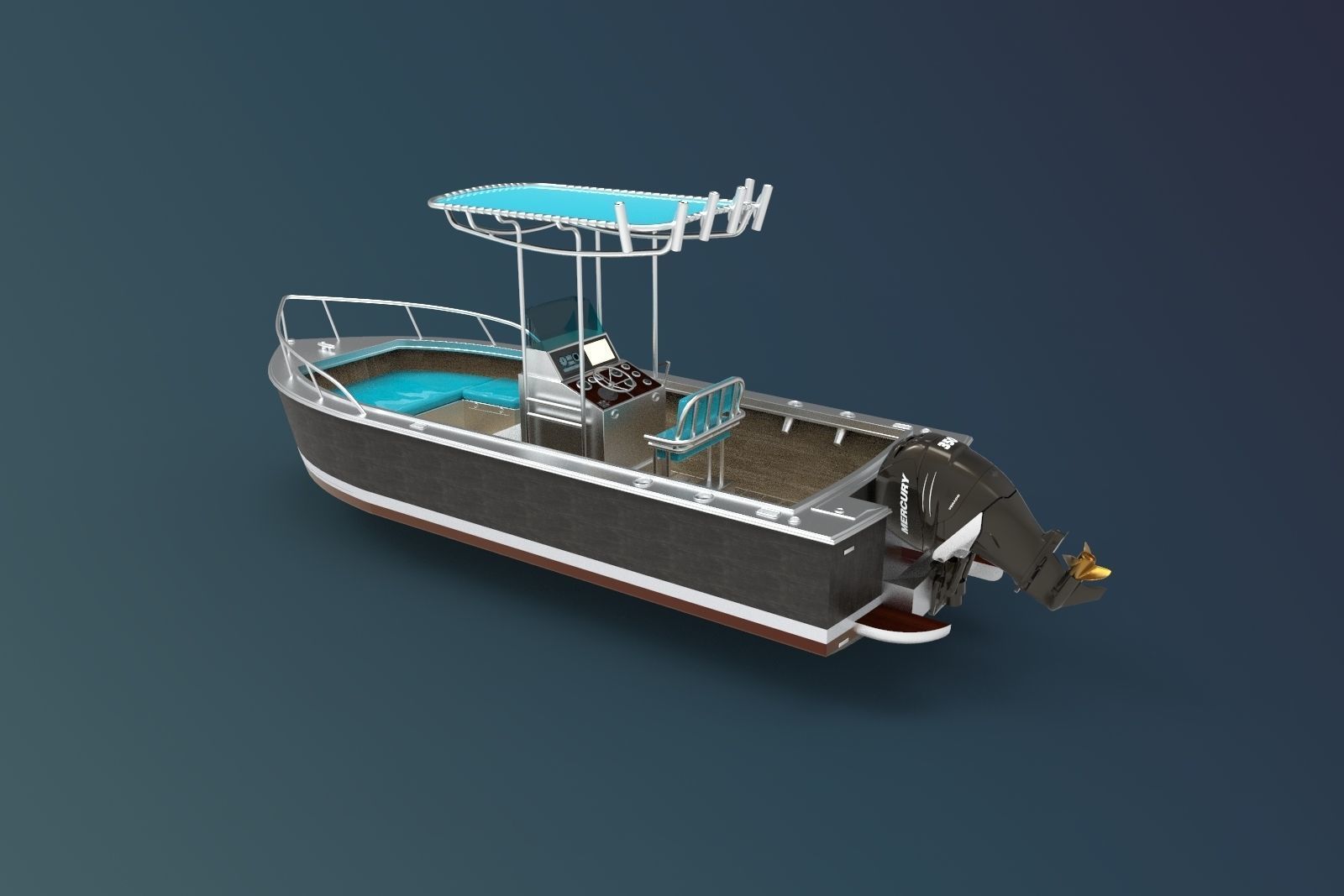 Boat luxury 2 3D model_2