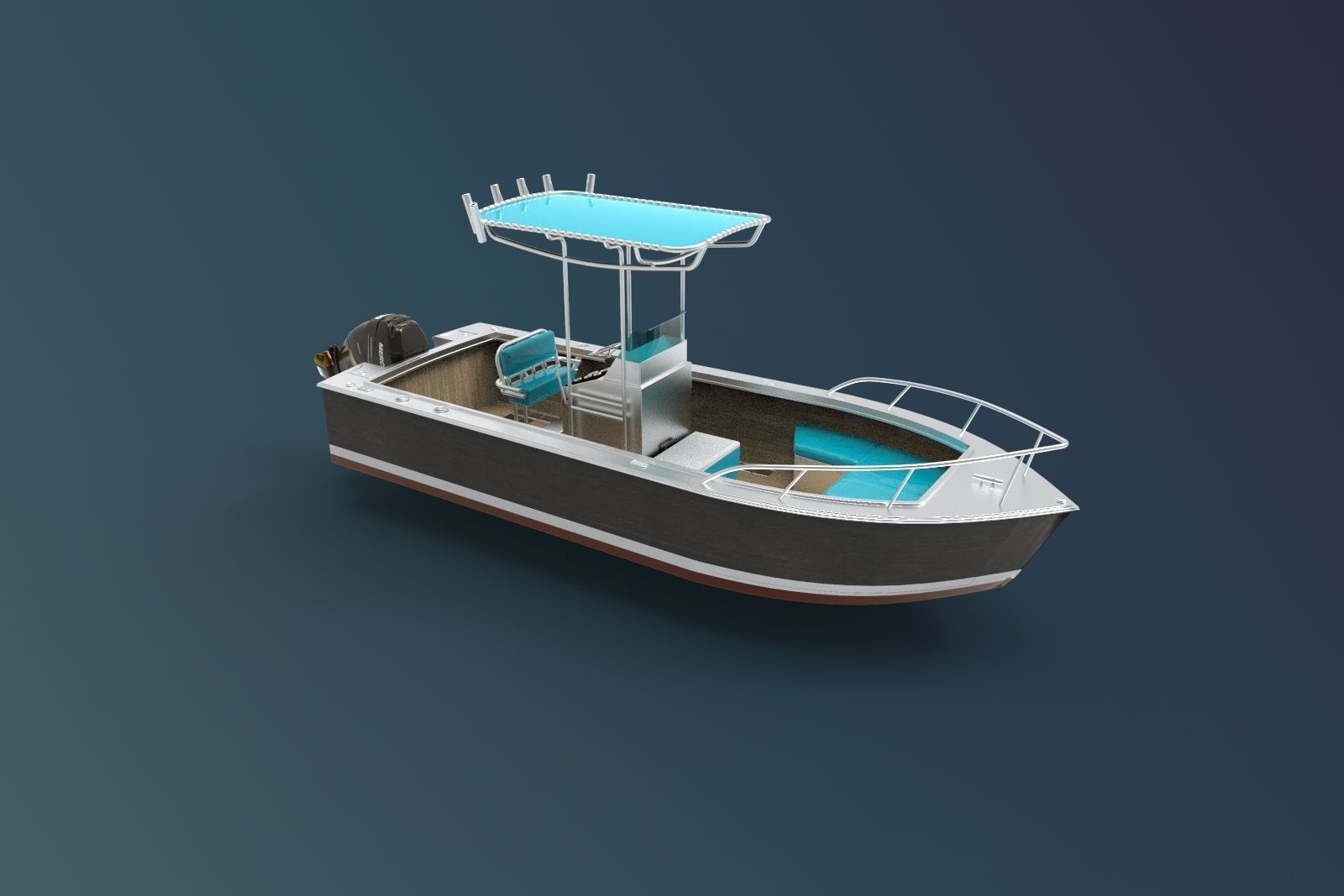 Boat luxury 2 3D model_4