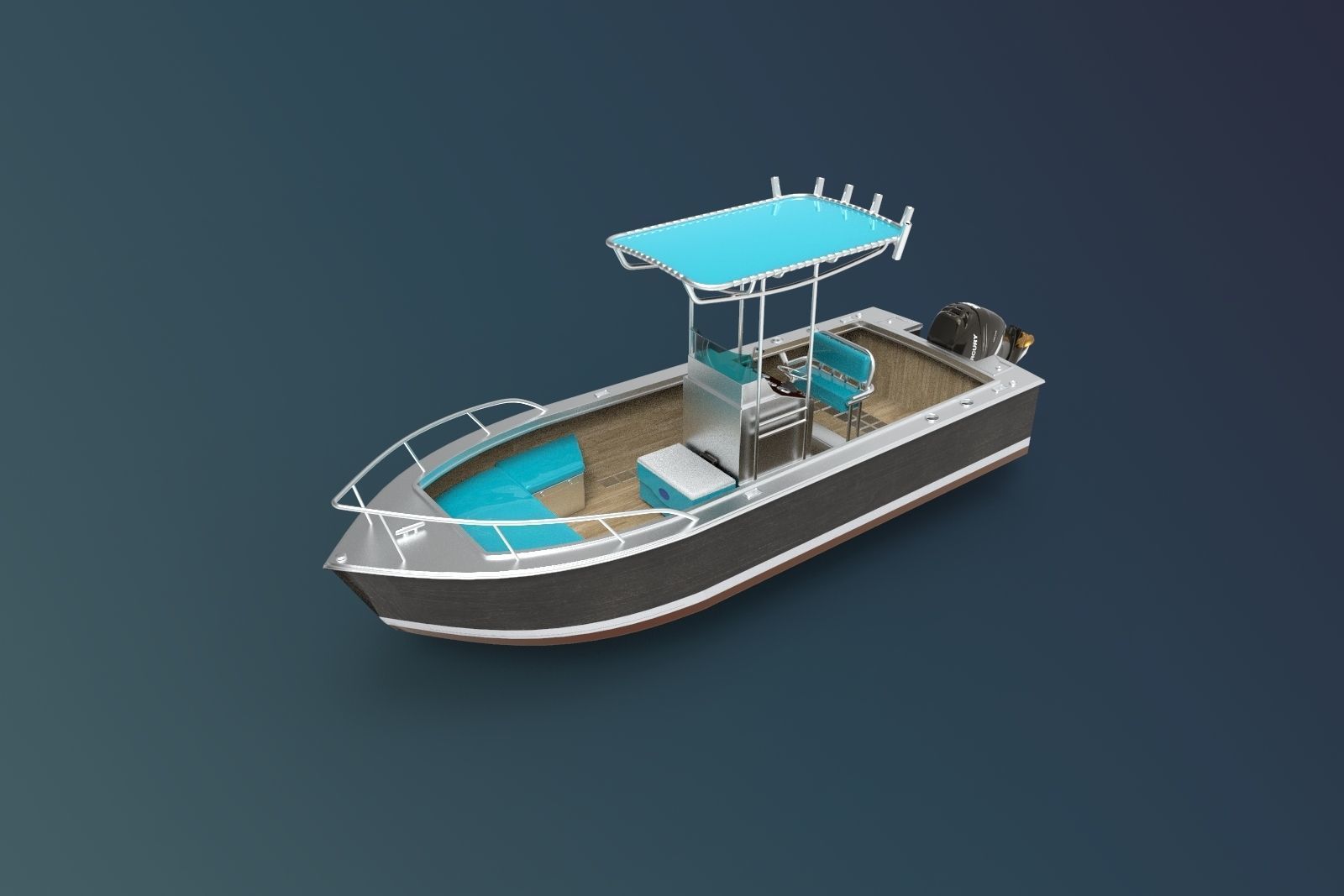 Boat luxury 2 3D model_5