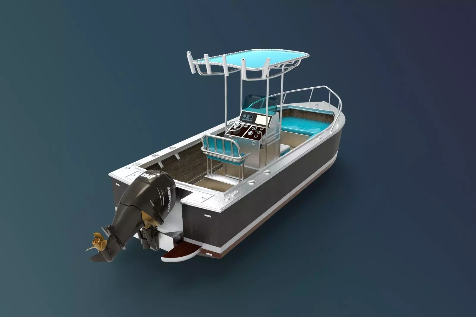 Boat luxury 2 3D model_0