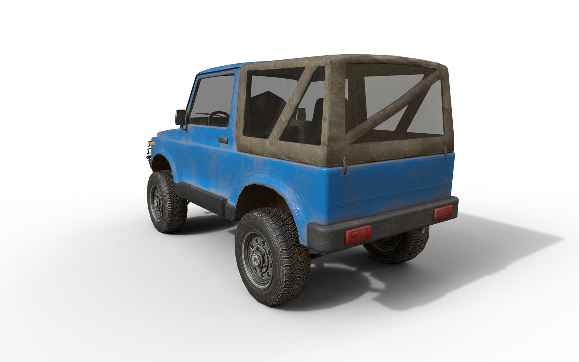 Compact SUV Low-poly 3D model_3