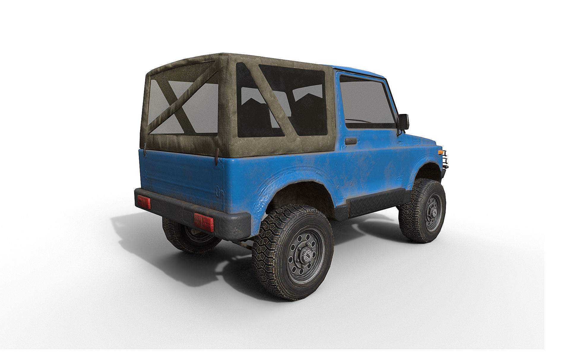 Compact SUV Low-poly 3D model_4